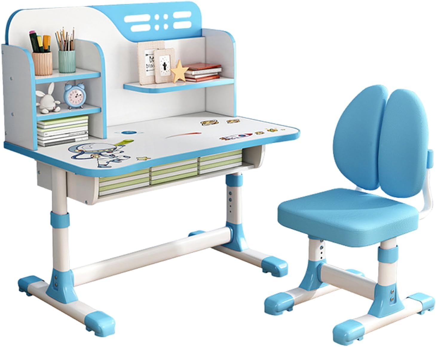 Amazon.com: 2Pcs/Set Kids Desk and Chair Set,Height Adjustable Children School Study Table Chair ...