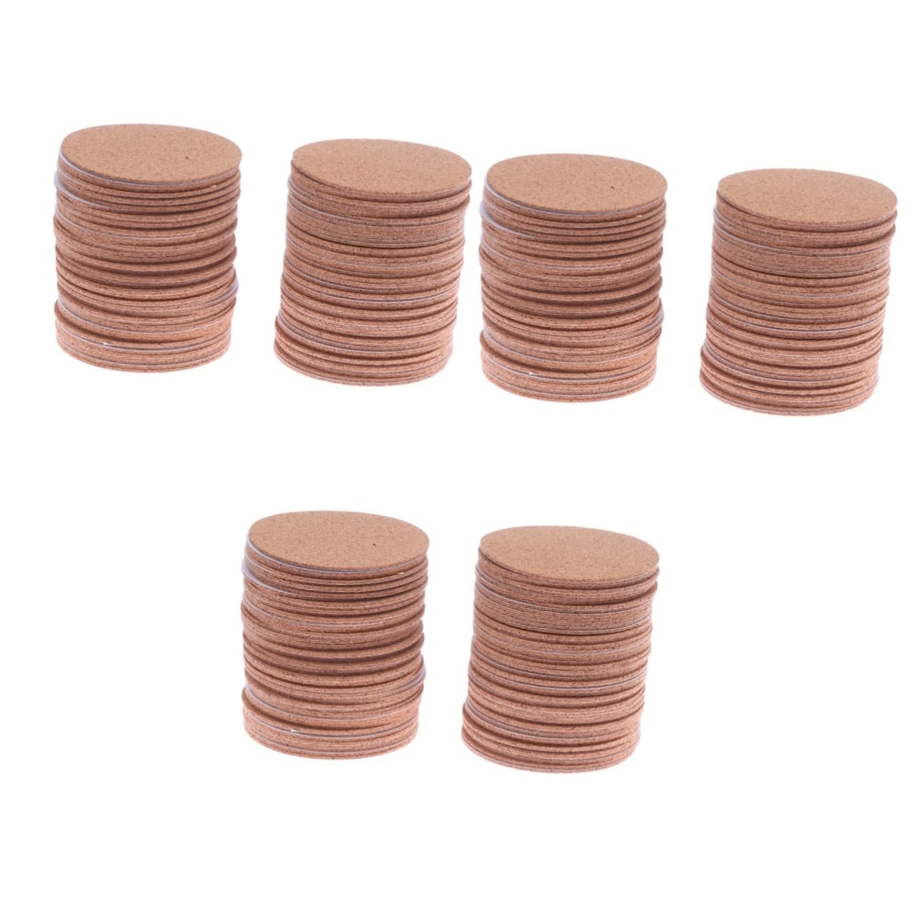 ABOOFAN Lot De 3 sous-Verres Ronds en Liège Isolants Autocollants Petits sous-Verres en Liège pour Décoration Intérieure 30 Pièces X 3
