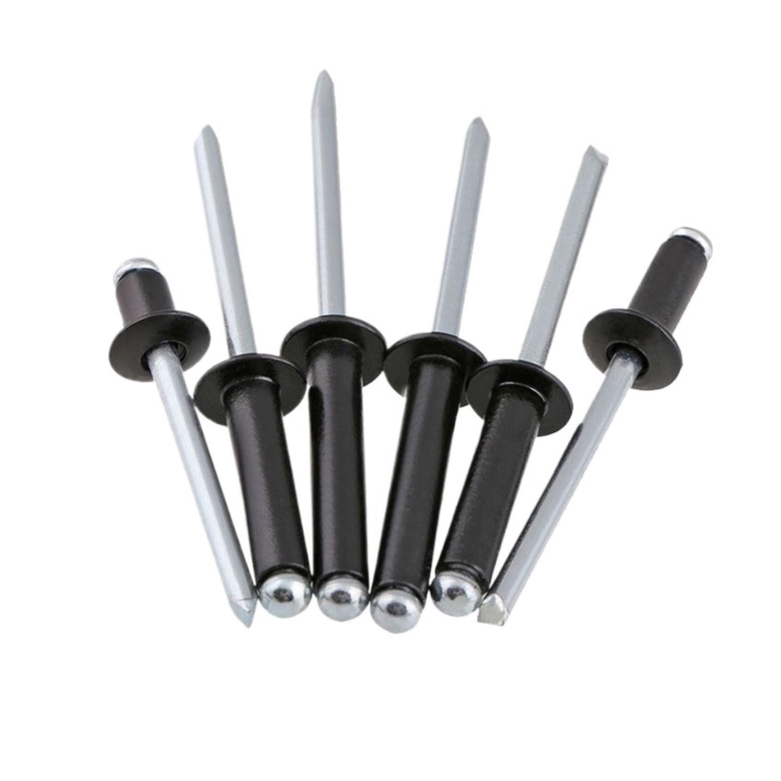 remaches ciegos, Remaches ciegos cúpula de aluminio negro redondo abierto hueco M3 .6 M4 M6 .4 decoración cuentagotas remache autoenchufable(M3.0x12mm-100pcs)