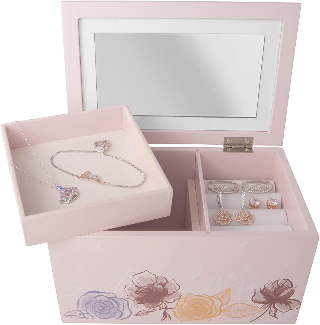 Disney Princess "Expect Magical Things" Pink Jewelry Box Jewelry Organizer, Officially Licensed : Clothing, Shoes & Jewelry