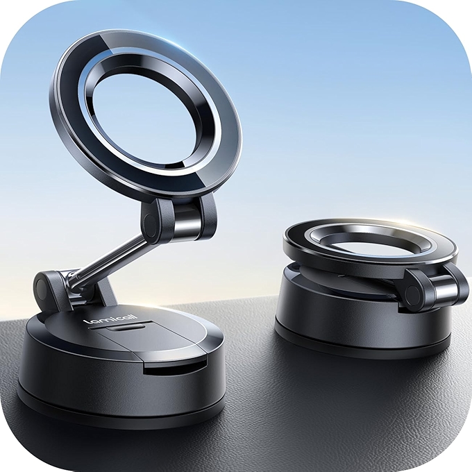 Lamicall磁吸车载支架，360°旋转强力吸盘手机支架适配iPhone 16系列等