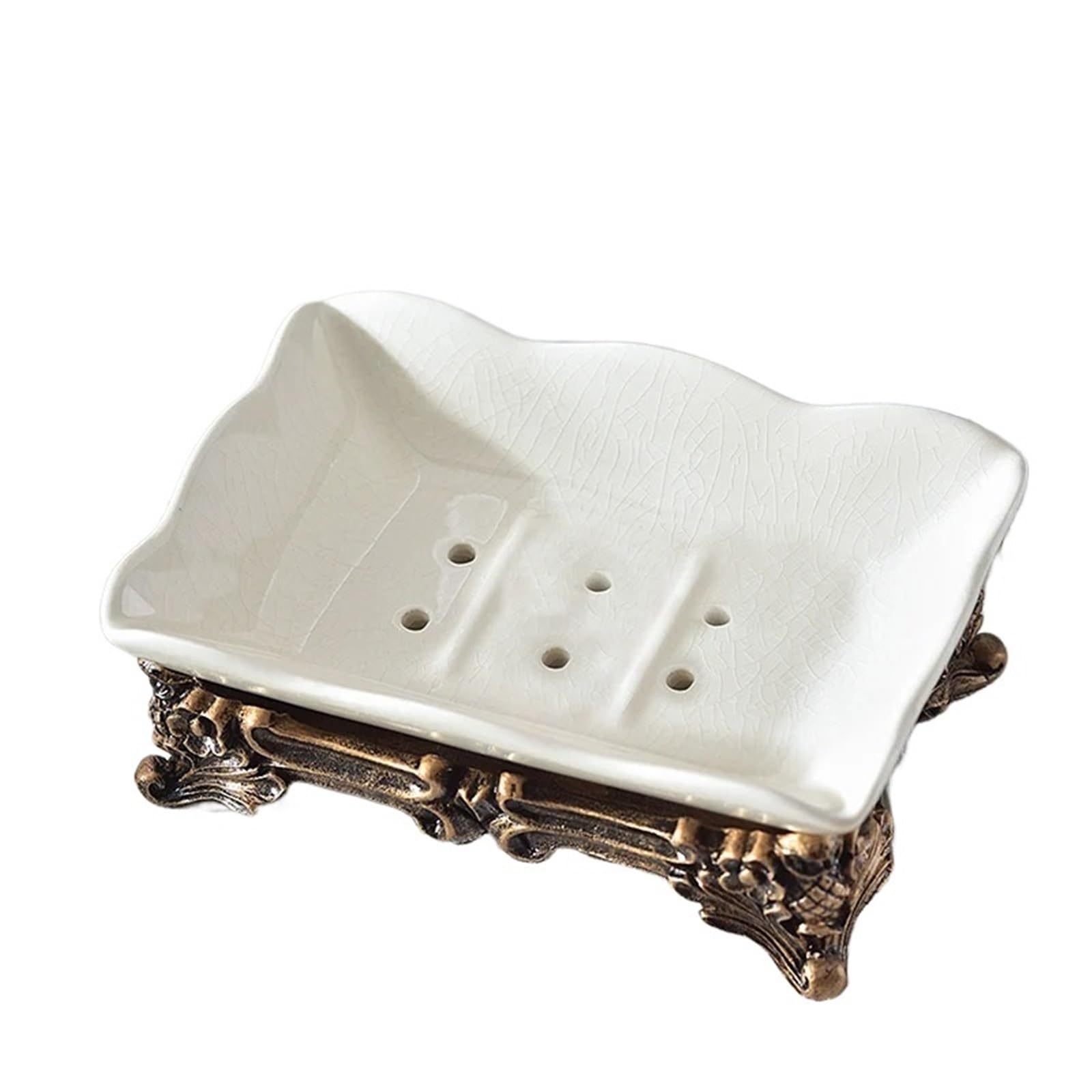 Jabonera Caja de jabón cerámica | Platos retro de la porcelana de la capa del estante del tocador for el cuarto de baño(Separate A)