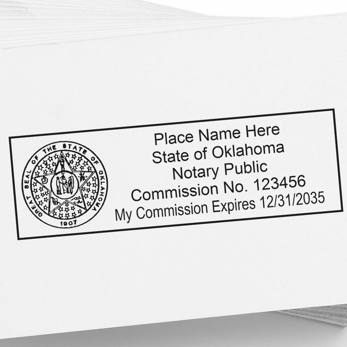 Premium Quality, Rectangular Self-Inking Notarial Stamp for Oklahoma - Ideal for OK Notary Public, State Board Compliant, 7/8 x 2-1/4 Size - Ideal for