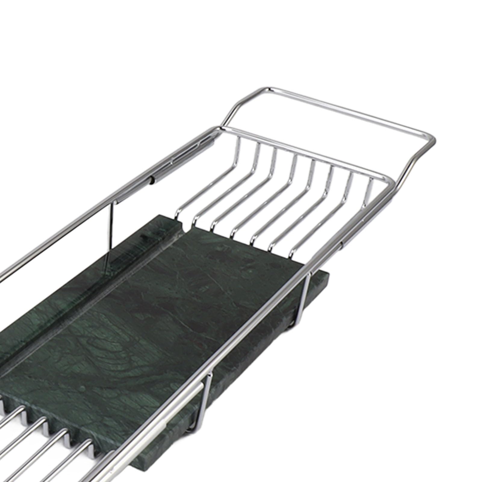 FTVOGUE Bandeja Extensible de la Bañera del Resbalón Anti del Estante de | Construcción de Acero Inoxidable, Diseño Retráctil que Se Adapta a la Mayoría de las Bañeras, Multiusos para Almacenamiento