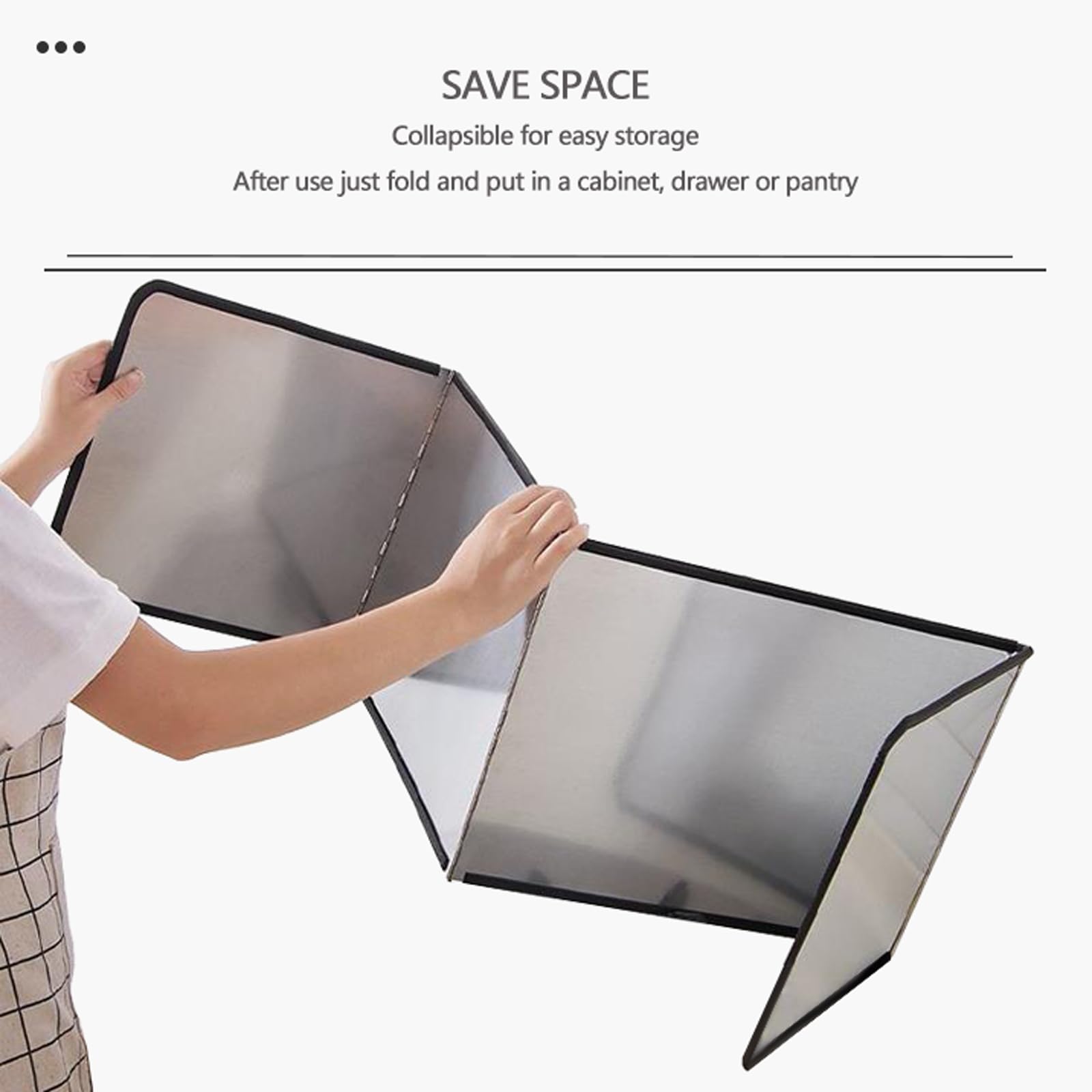 Plaque Anti Projection Cuisine Bouclier Anti-éclaboussures Portable Pour Protection D'écran De Cuisinière, Panneau De Protection Anti-éclaboussures Pliable En Acier Inoxydable(Size:40*80*40cm)