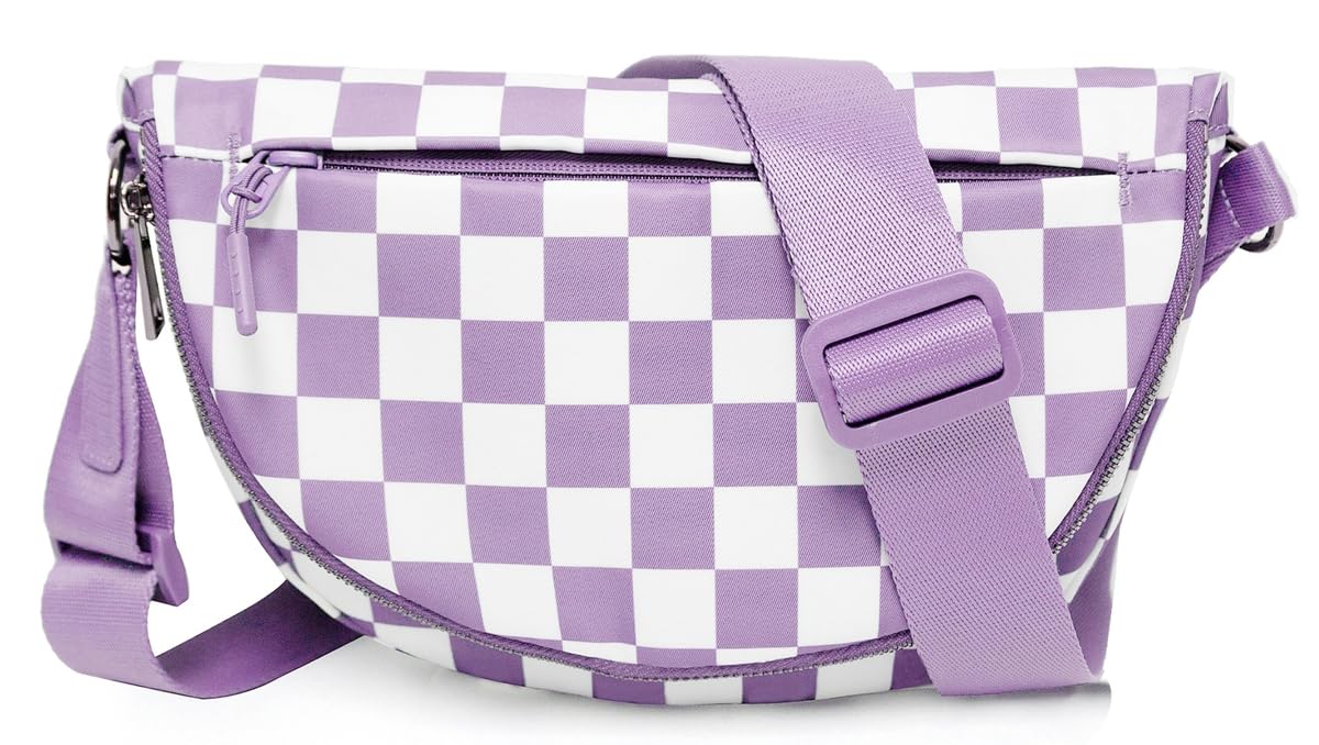 Checkered Crossbody Bags Women Bum Bag Cute Cross Body Sling Backpack Hobo Satchels Shoulder Sport Wallet Purses 2025
