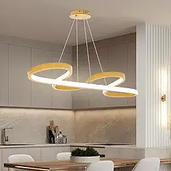 110-220V, Luminária Pendente de LED Moderna E Regulável, Luminária Pendente com Nota Dourada, Lustre para Sala, Jantar, Quarto, 70 * 30 * 2cm