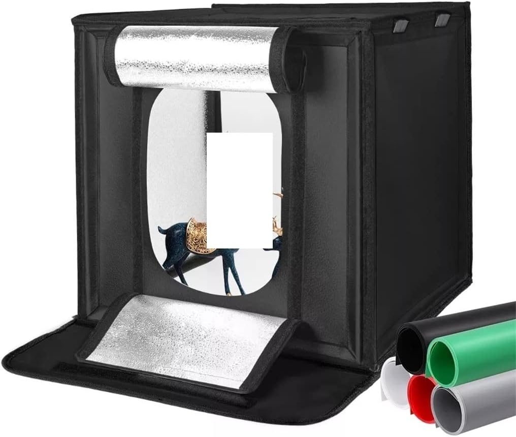Photo Light Studio Soft Boxes Portable Foldable Dimmable Photography Table Shooting Tents Kit with 3Pcs Background Board (Color : D, Size : 80x80cm) (D 45x45cm)