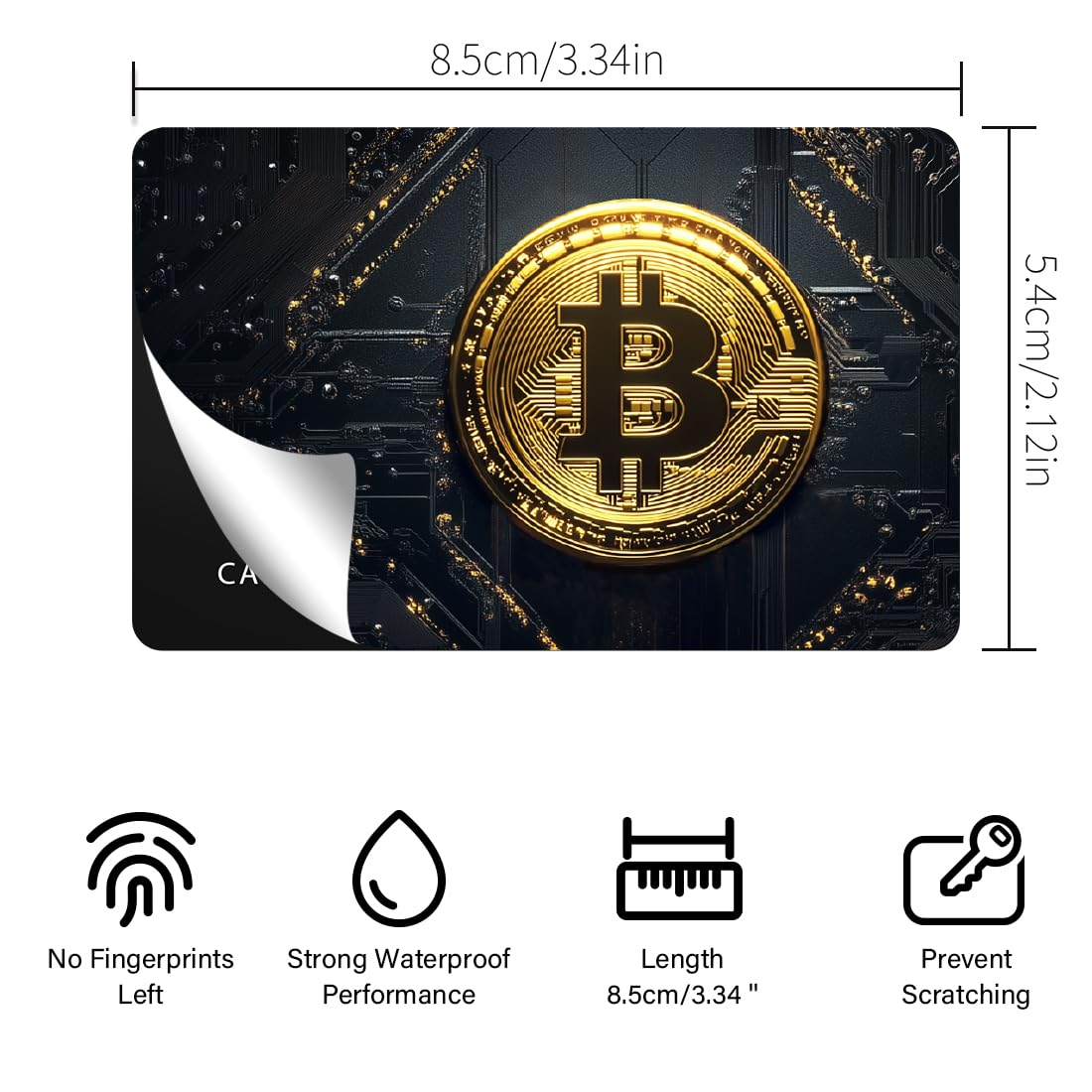 Peacoblue Capa adesiva de cartão de débito de crédito Bitcoin, impermeável  resistente a arranhões e atraente capa de cartão personalizada 4 estilos  para cartão de débito de crédito | Amazon.com.br