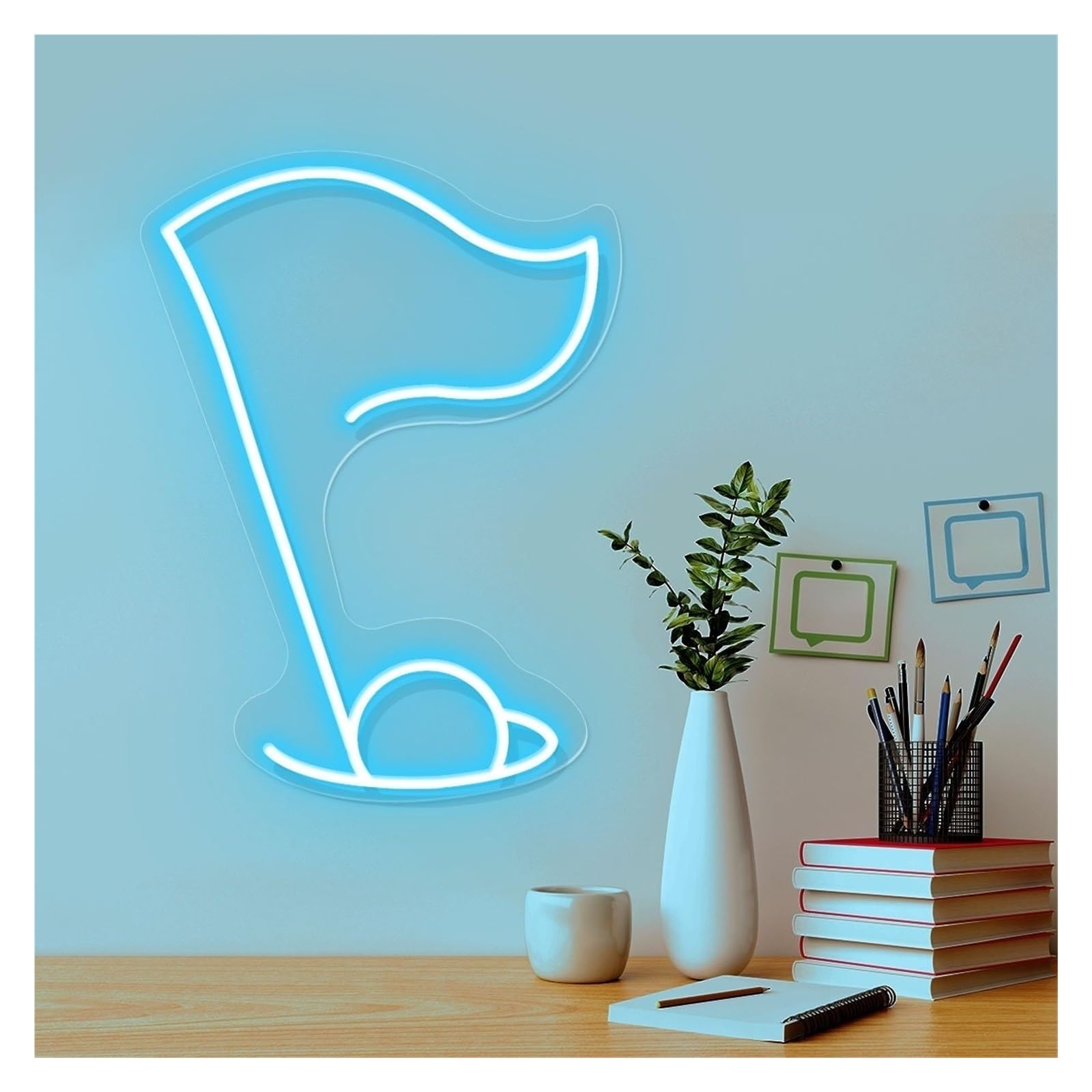SHOUXI Sign Lamp Golf Neon Sign USB Powered Lights Suitable for Man Cave Pub Club Decor 18cmx28cm(E)