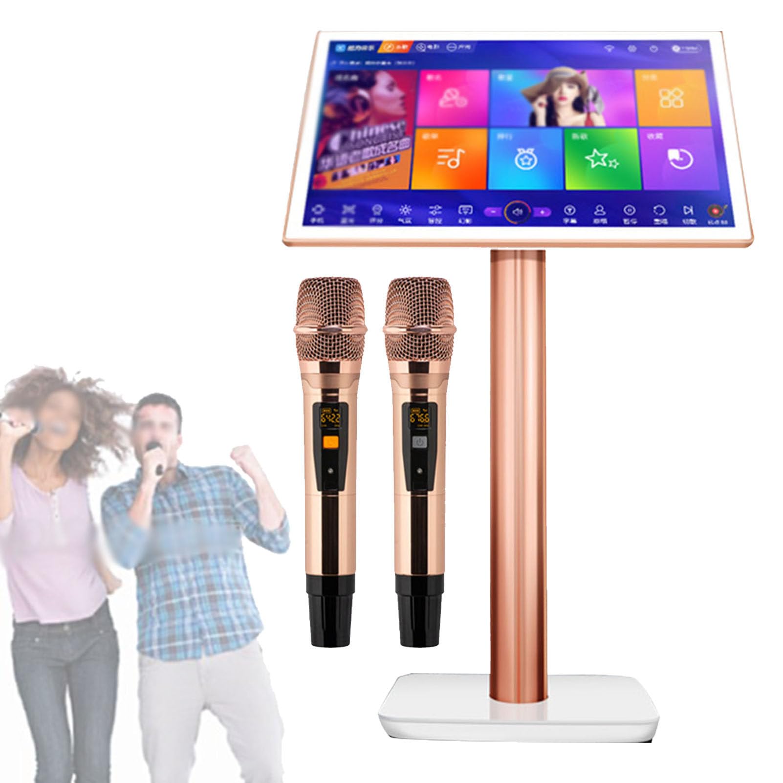 Macchina per karaoke, controllo tramite app per telefono touch screen, download di canzoni tramite cloud, tutto in una macchina per karaoke con microfono wireless, lettore karaoke KTV,22inch-2TB