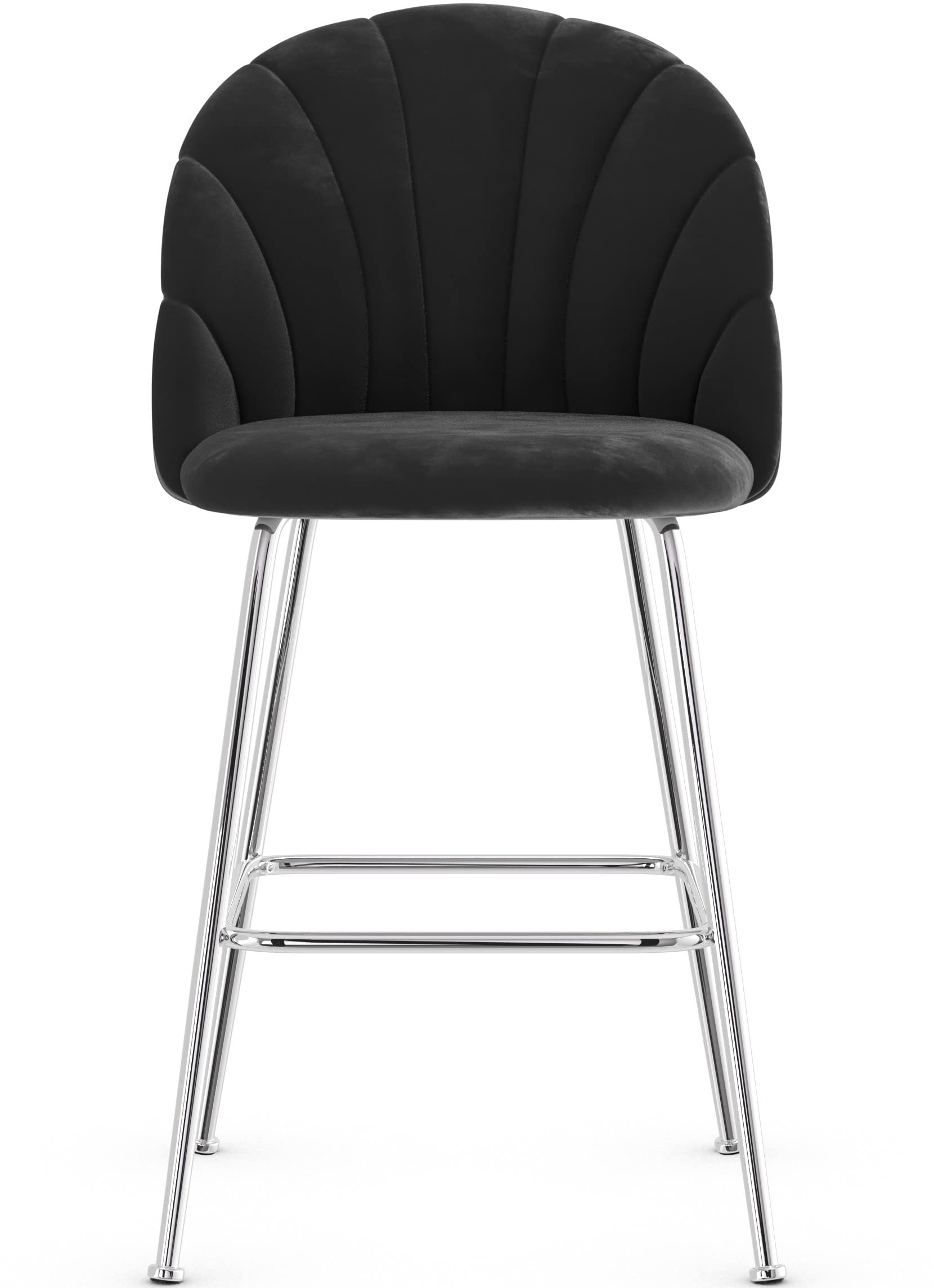 Crystal Chrome Bar Stool (Black Velvet)