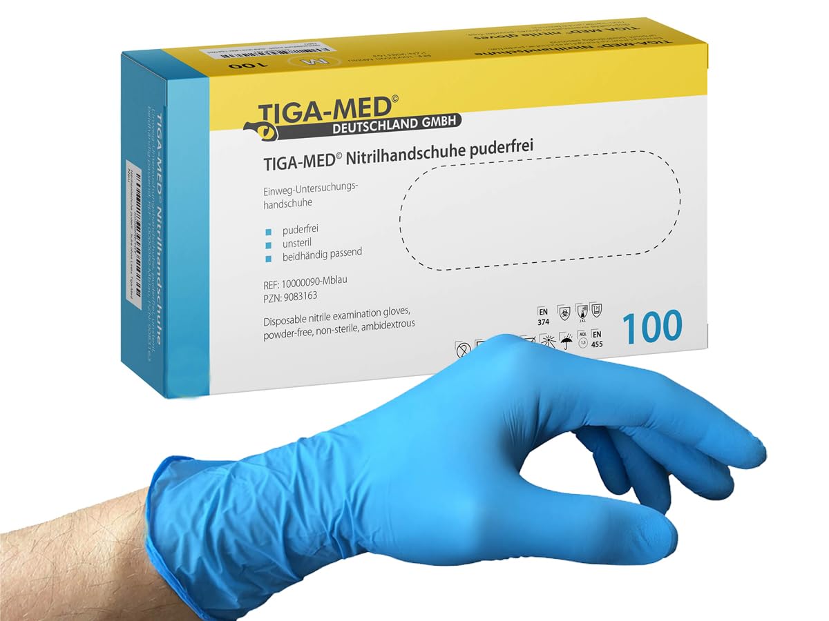 DE-Nitril-Handschuhe blau | DE-Nitril-Handschuhe blau, puderfrei, Gr. L, 200 St | DE Healthcare | Einweg-, Glas- & Kunststoffartikel, Handschuhe