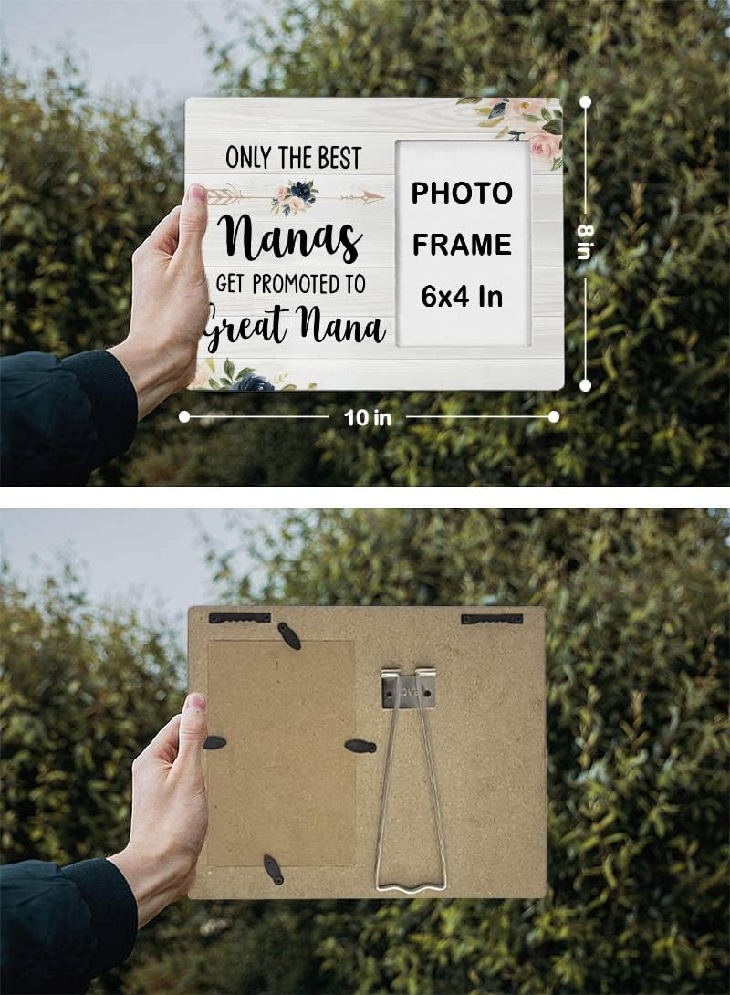 FONDCANYON Only The Best Nanas Get Promoted To Great Nana Picture Photo Frame, Great Nana Grandmother Pregnancy Announcement Picture Frames,Great Grandma Gifts For Birthday Christmas (4x6 Inch Photo) - Image 5