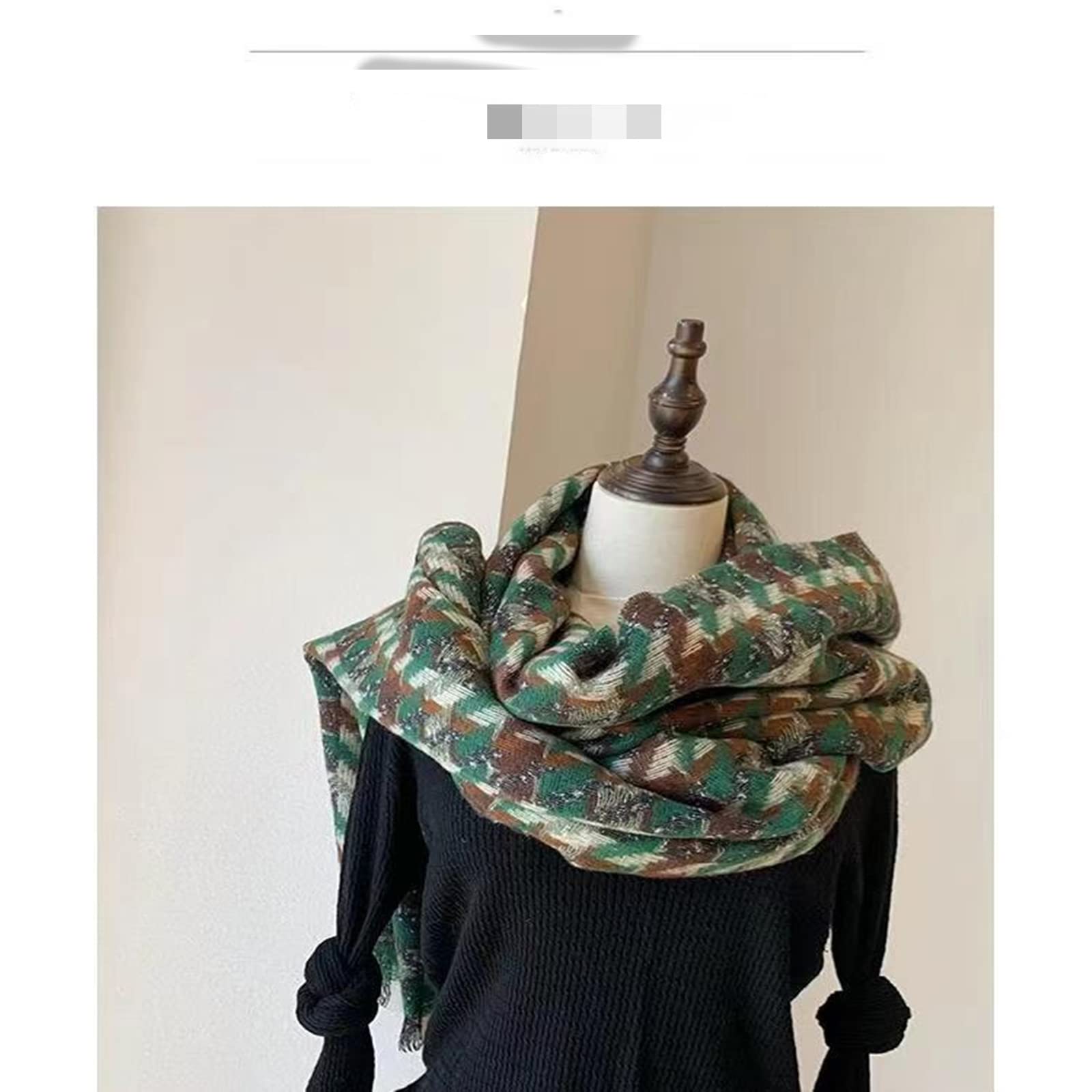 MOGSA Bufandas Mujer Bufanda Otoño e Invierno Chal Doble Uso Cálido Bufanda Caqui, Talla Única