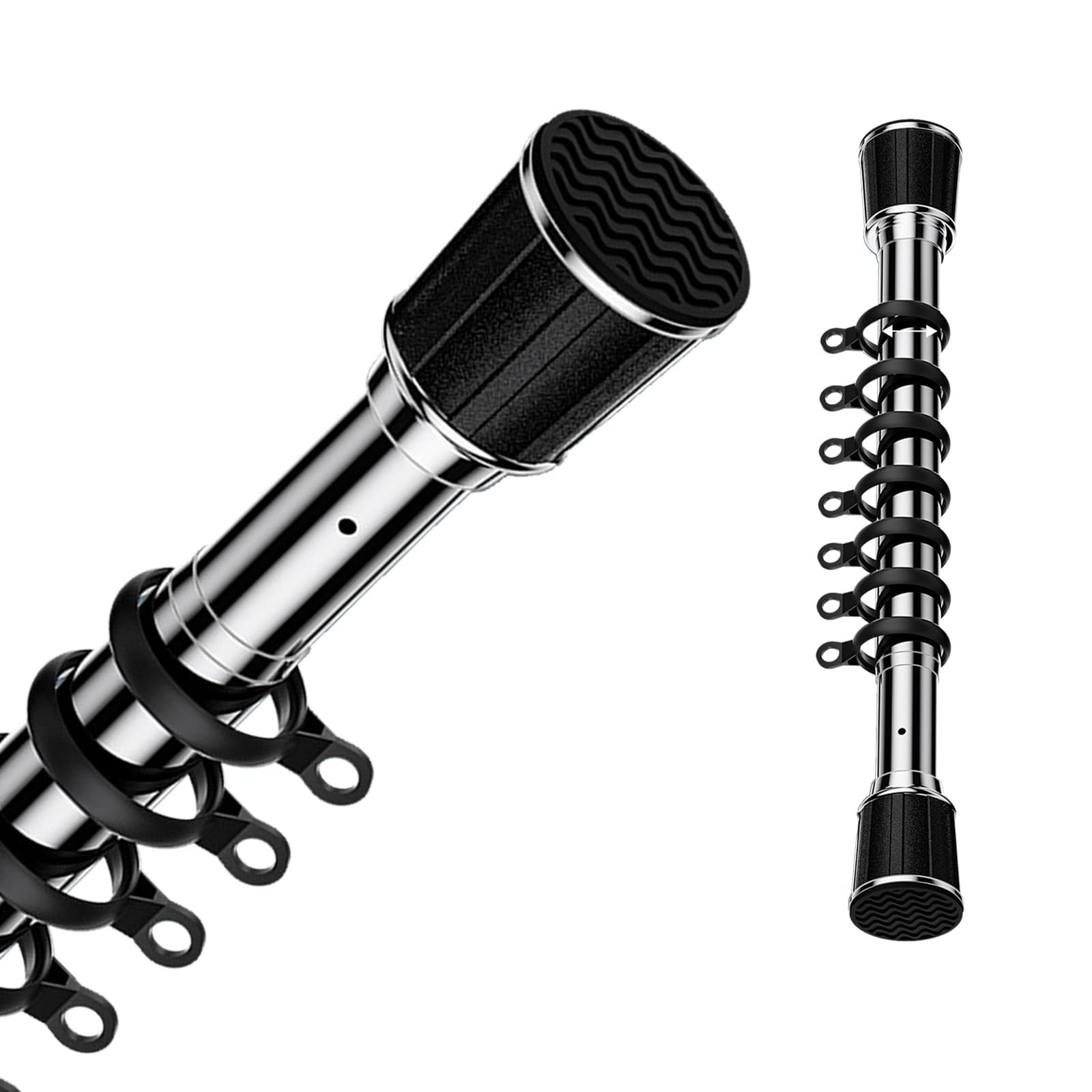 WQPMNYG Adjustable No-Drill Shower Curtain Rod - Extendable Clamping Design for Easy Bathroom & Closet Installation Rustproof & Durable Perfect for Any Shower Space