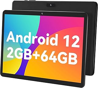 SGIN 10.1 Inch IPS Display Tablet with 2GB RAM 64GB ROM, Android 12 Tablets with Quad-Core A133 1.6Ghz Processor, Dual Camera, Bluetooth, WiFi, GPS, 5000mAh, Black