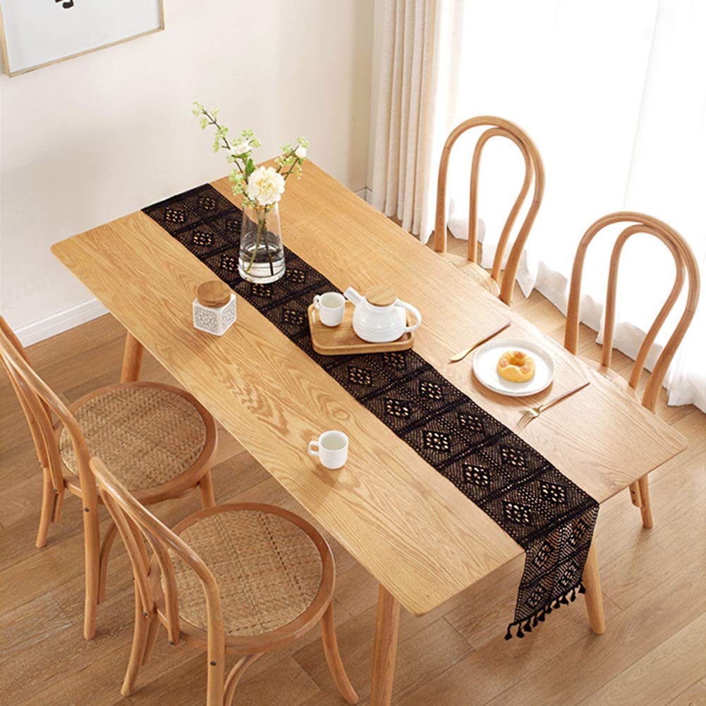 Chemin De Table En Macramé En Coton Et Toile De Jute - Bohème - 30x160cm - Maison