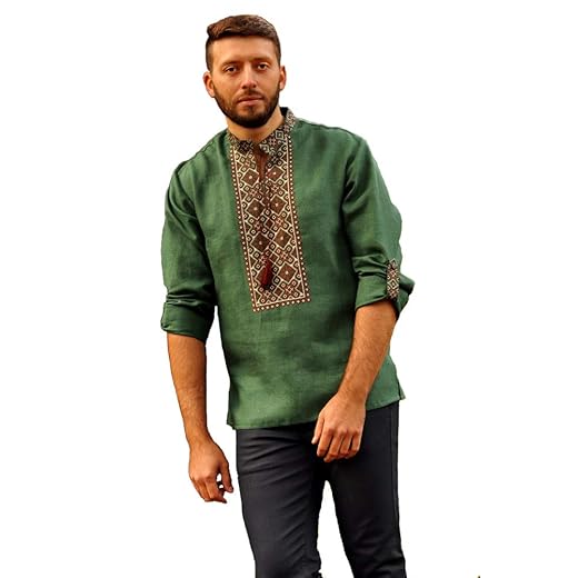 Vyshyvanka for Men. Ukrainian Embroidered Men's Shirt. Model M07/1-236