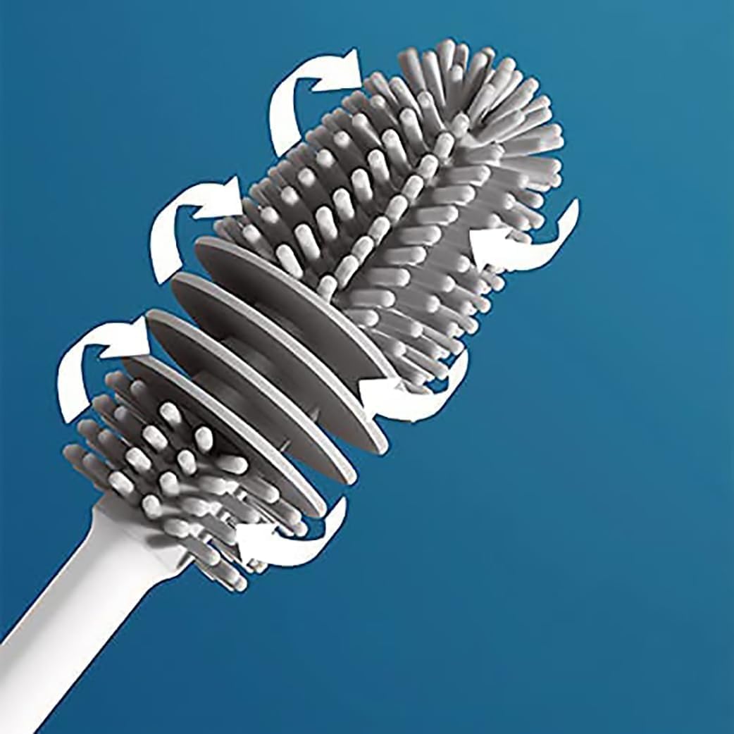 TARTAMYA Silicone Long Handle Bottle Cleaning Brush, Versatile for Baby Bottles, Water Bottles, Containers, Vases, Glass (Brush-A, 1, Count) 1