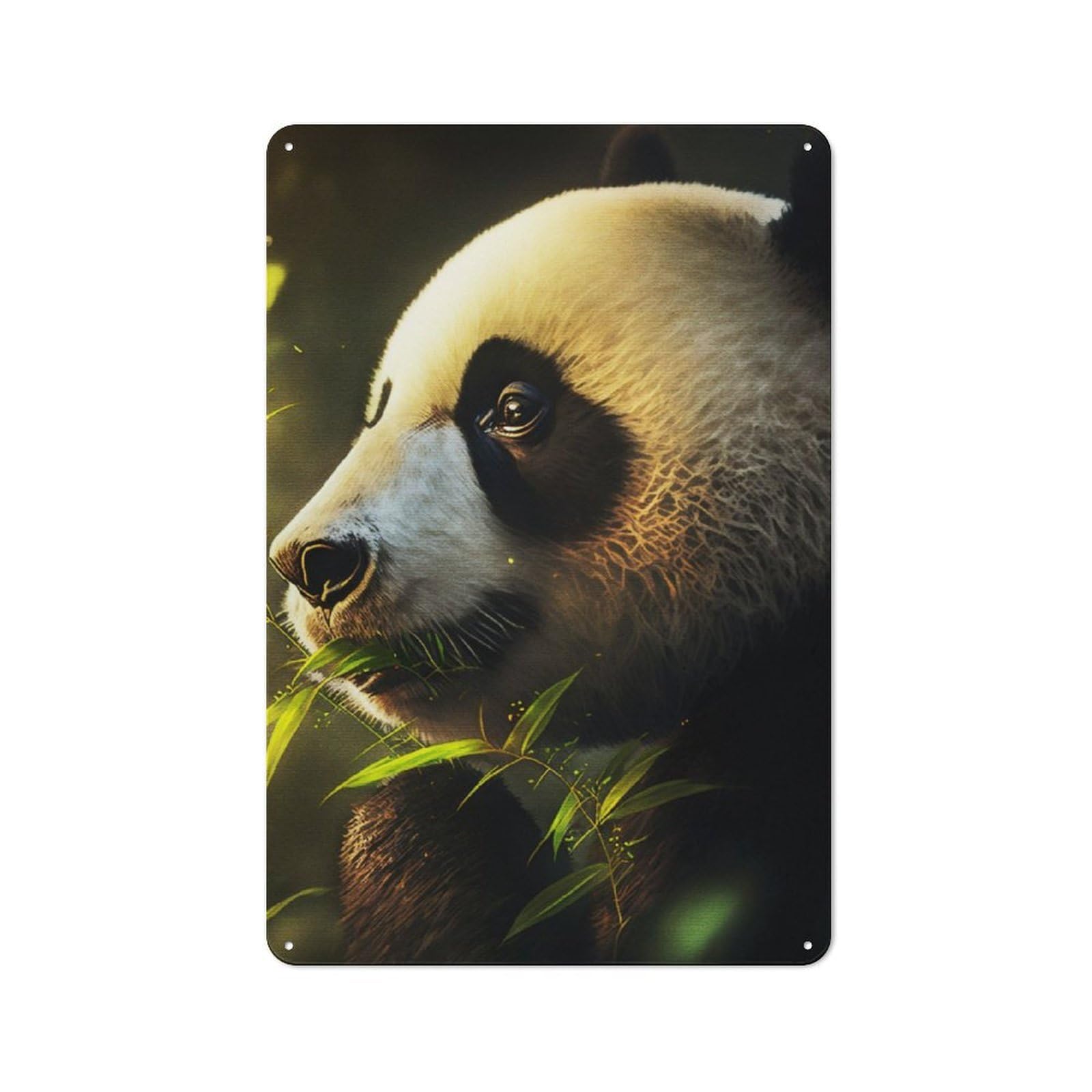 Junmoney Panda Portrait Metal Sign 30X20cm With For Home Bar Wall, Rustic Decor, For Collectors Decorating Home Bars And Entertaining Spaces