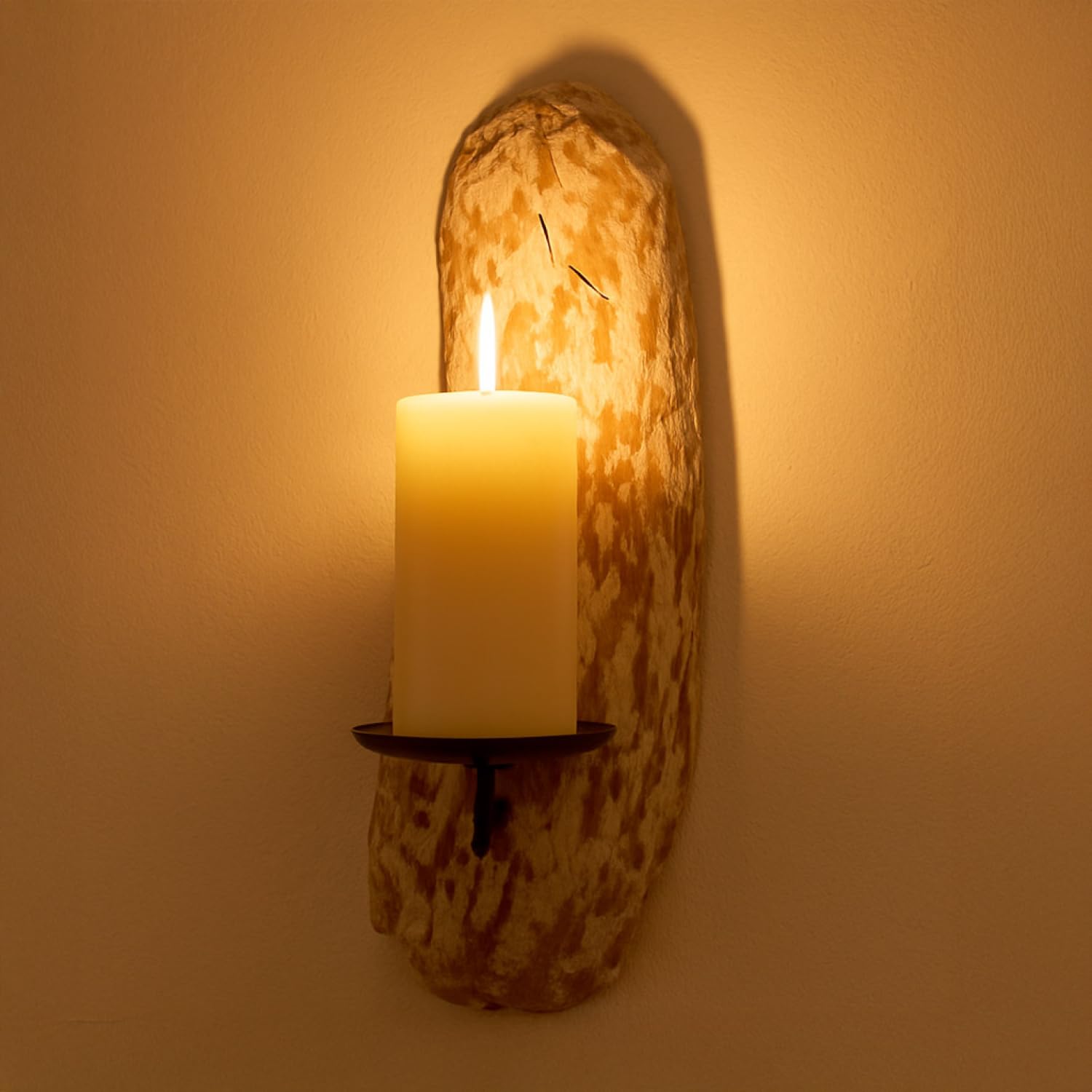 Treibholz Kerzenhalter für die Wand, handgefertigt, rustikales Design