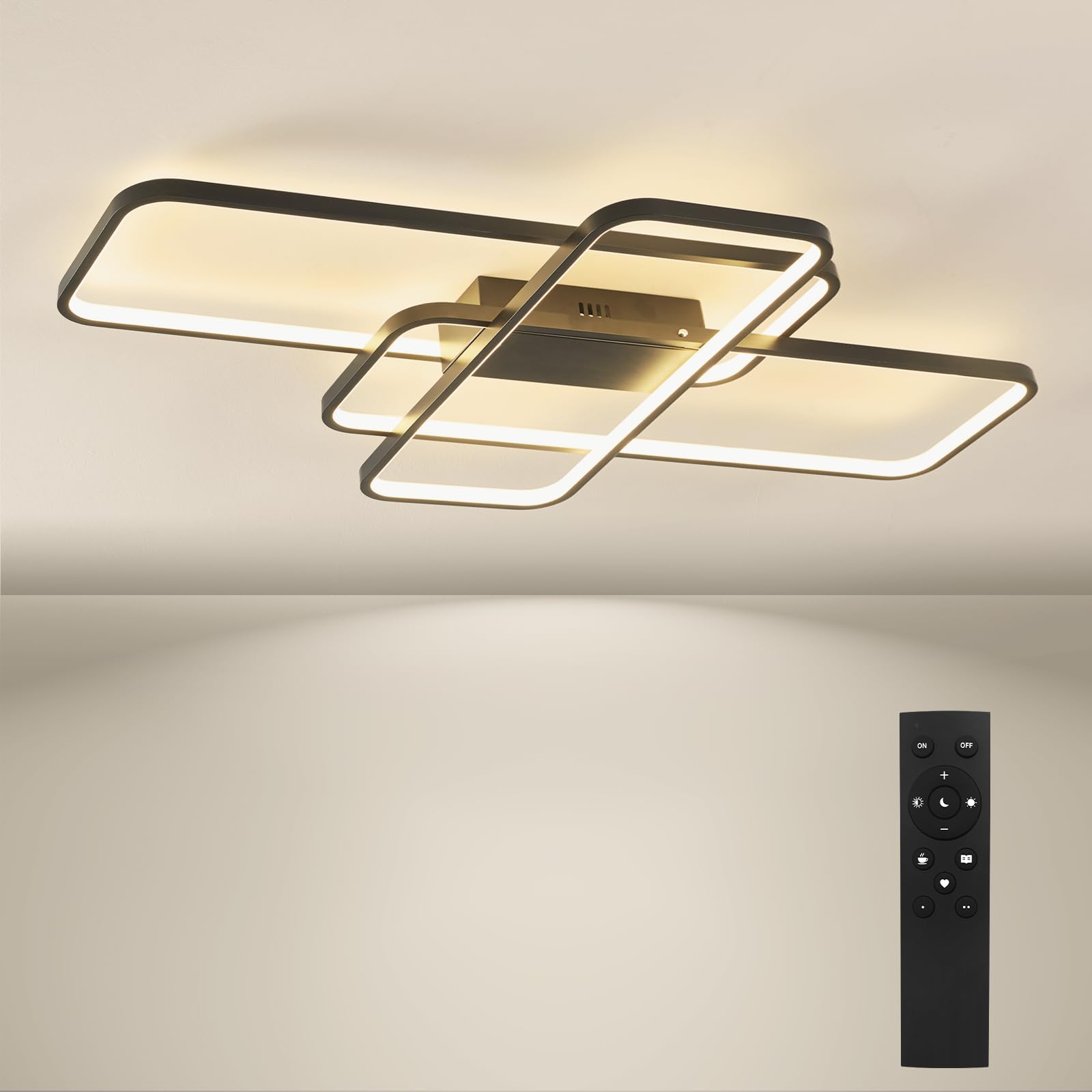 BAYHT LED Deckenlamp Dimmbar Deckenleuchte with Matter, 80W 9600LM, Kompatibel Mit HomeKit, Alexa, Google and IFTTT, Geometrisch Deckenbeleuchtung für Wohnzimmer, Schlafzimmer
