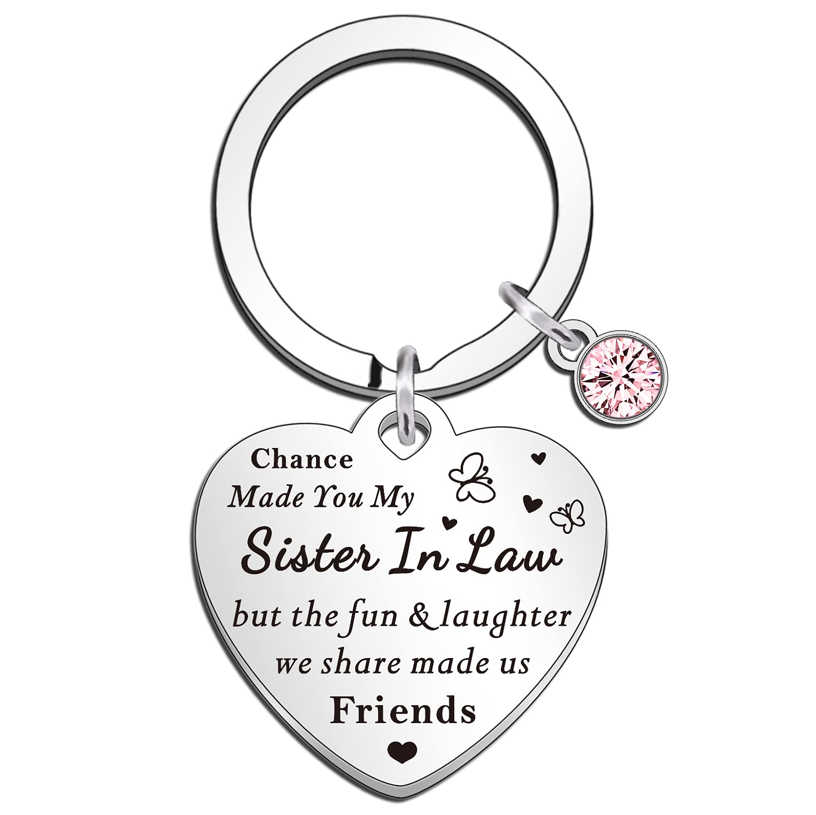 QMVMV Sister in Law Keyring Gifts Chance Made You My Sister In Law Birthday Christmas Stainless Steel Present for Sister-in-Law