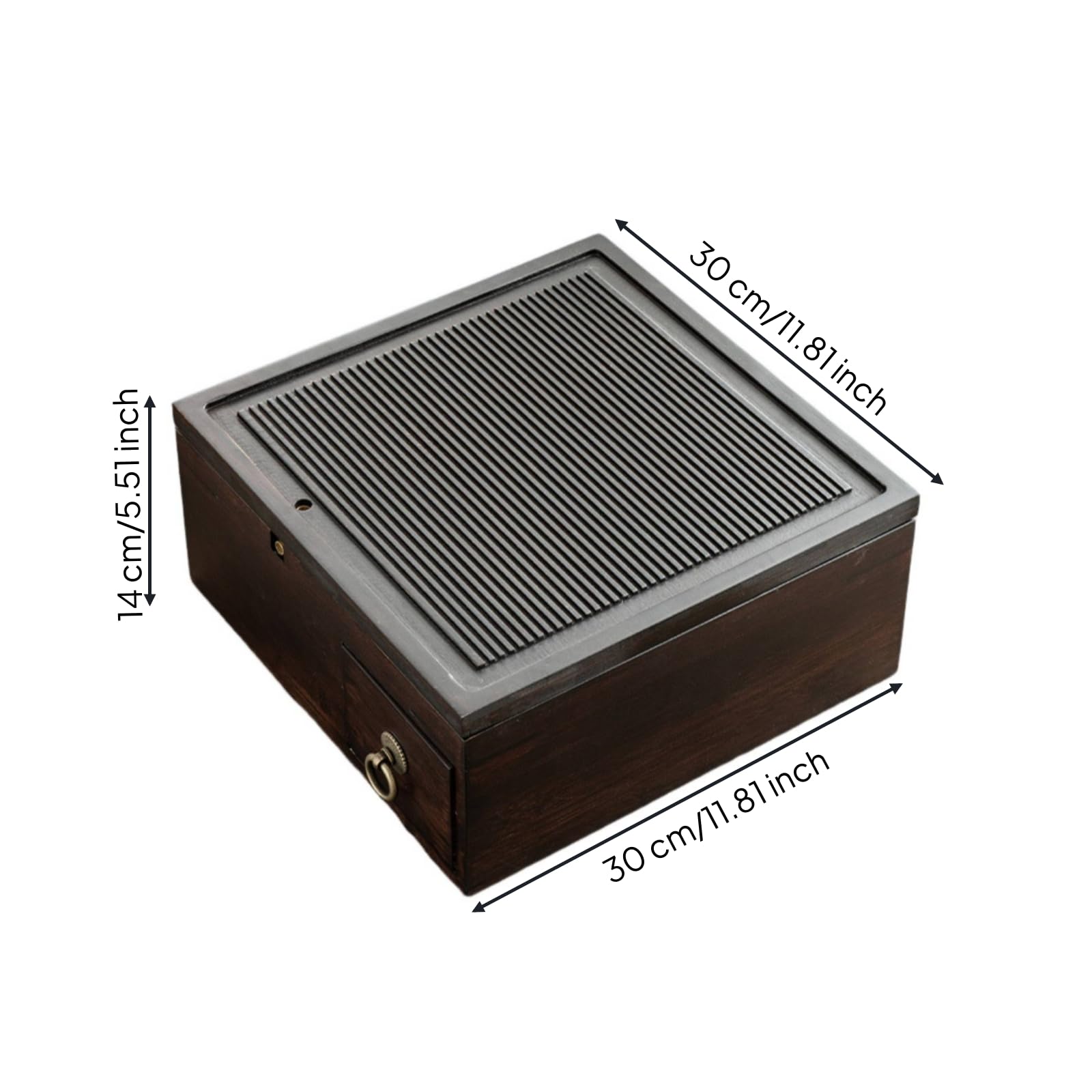 Bandeja de Té con Almacenamiento Bandeja de Servicio Tablero de Caja Organizadora Estructura Robusta de Bambú Pesado y, Caja De Almacenamiento Cuadrada + Bandeja De Té