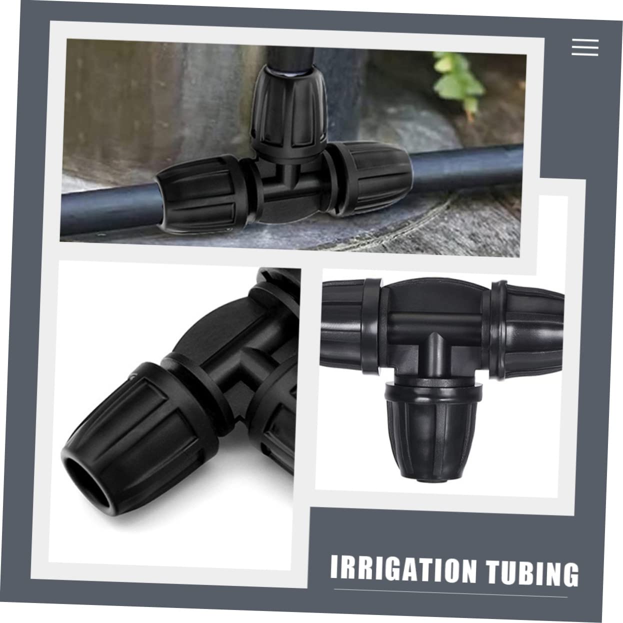 Conector en T, 40 piezas de riego por goteo Junta en T con púas Adaptador de riego en T Adaptador de púas for manguera Conector de tubo de agua