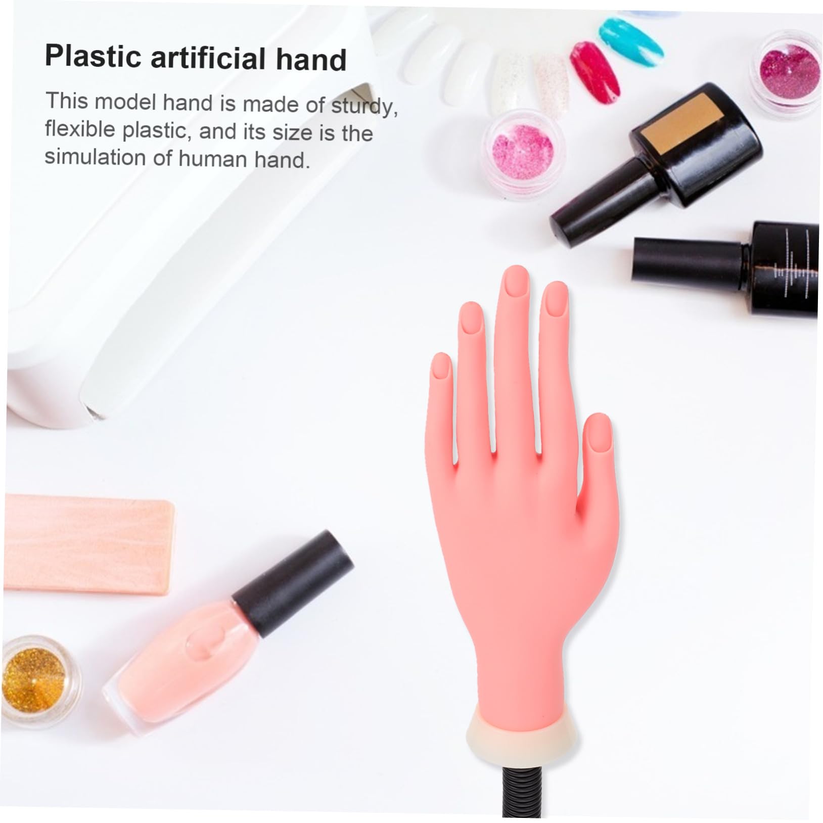 Mano Entrenamiento Flexible de Plástico Práctica de Uñas para Arte Modelo Simulación Anatómica Adecuado para Manicura Profesional