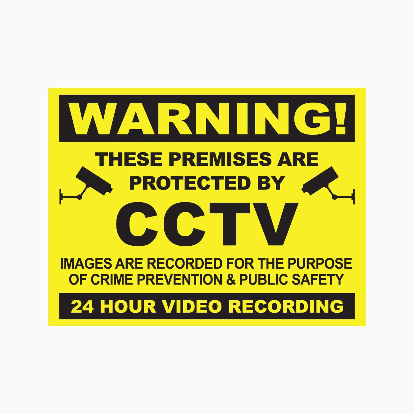 WARNING THESE PREMISES ARE PROTECTED BY CCTV Workplace Metal Tin Sign 8 x 12 inch for Industrial & Commercial Series