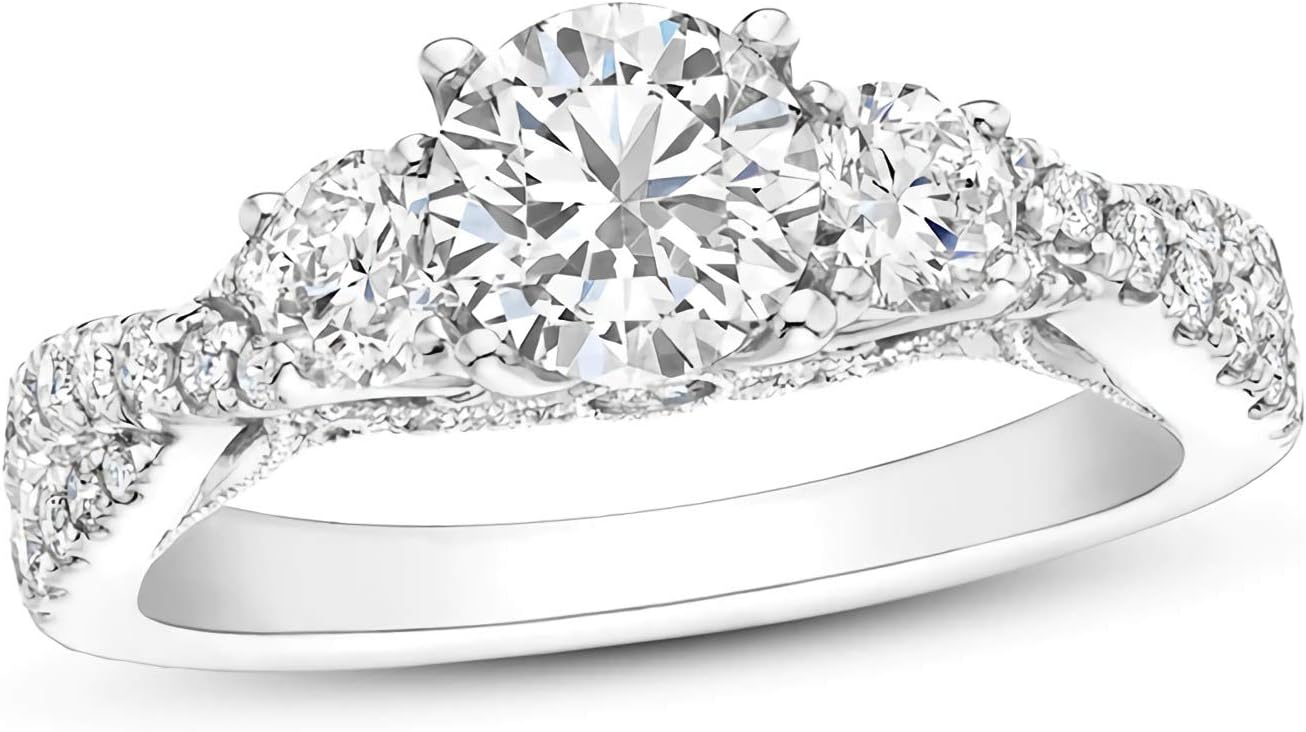 1.5 Carat (ctw) Moissanite Engagement Rings for Women 10K/14K/18K gold Ring Moissanite Rings
