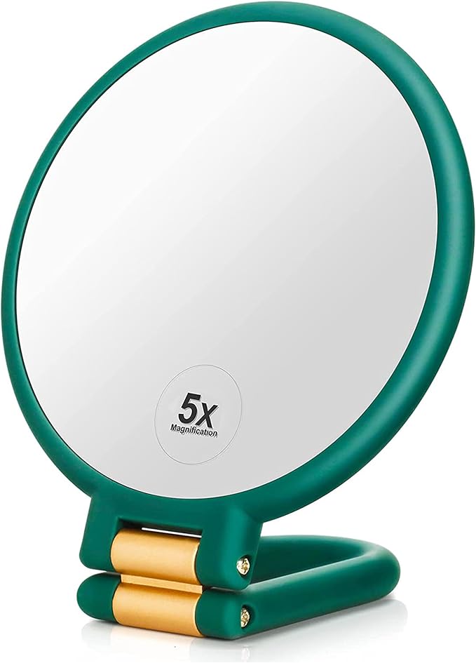 ANEIMIAH 1x 5X Magnifying Travel Hand Held Vanity Mirror