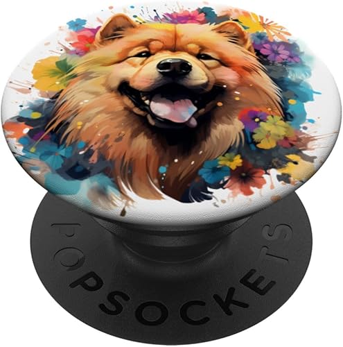 Colorful Chow Chow watercolor Pet Dog Mom Chow Chow PopSockets Standard PopGrip