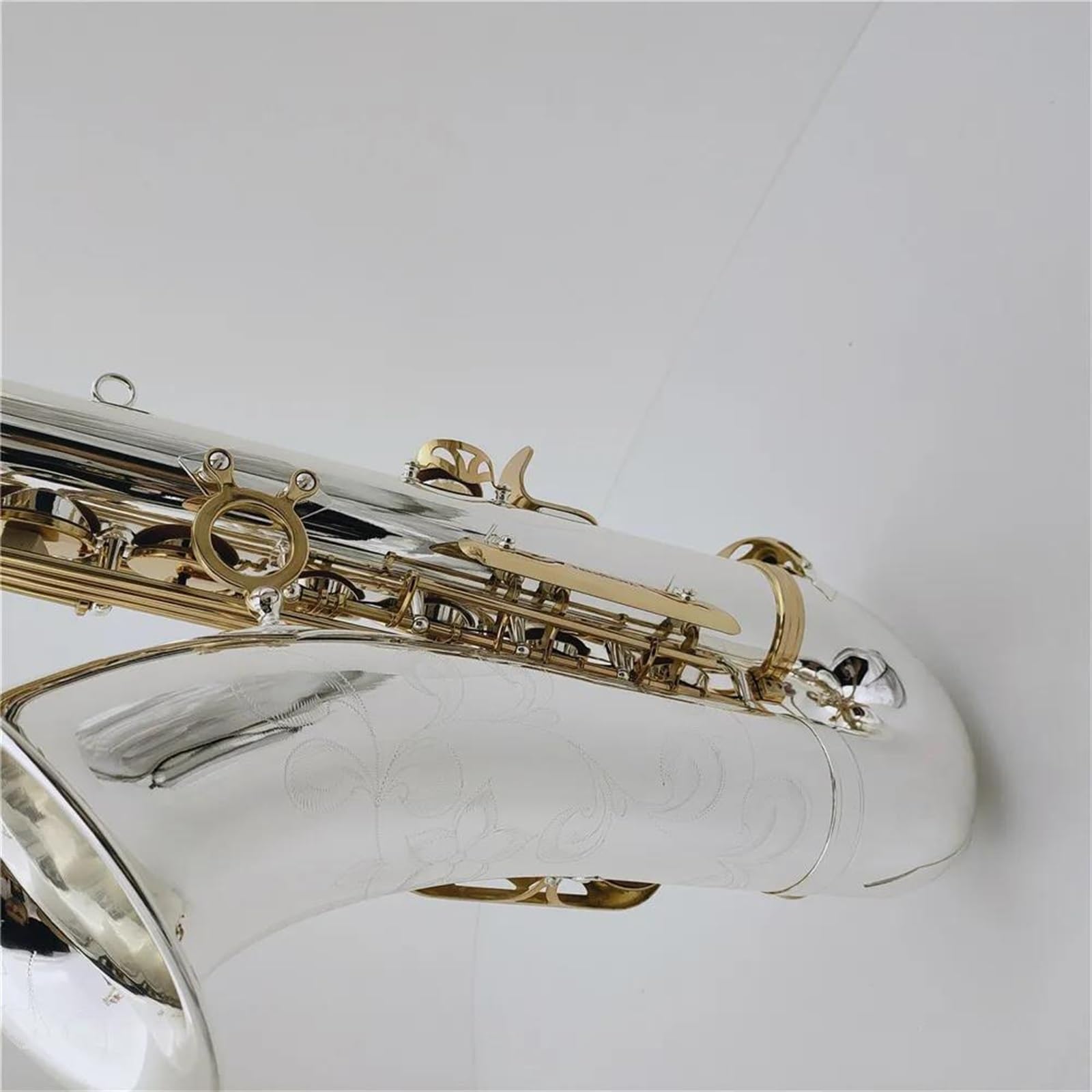 Saksofon Saksofon Tenorowy Bb Tune Posrebrzane Mosiężne Klawisze Instrumenty Dęte Drewniane Z Akcesoriami Do Futerału Na Ustnik (Color : High-end bag)