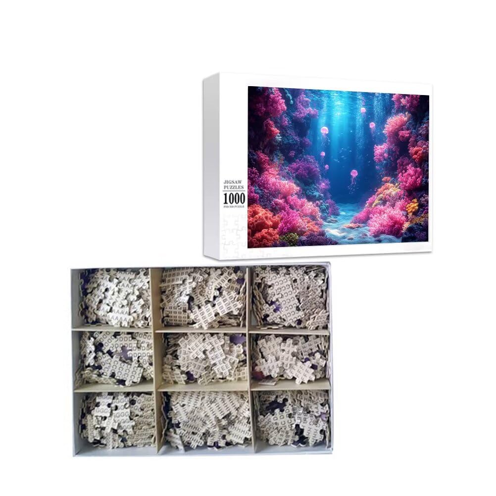Puzzle Fondale marino Puzzle 1500 Pezzi, Difficili Impossible Puzzle Corallo Puzzle Grandi Dimensioni per Adulti 87 x 57 cm Bambini 3 4 5 6 7 8 Anni Bambino, Bambina Rilassamento e Intelligence N-1