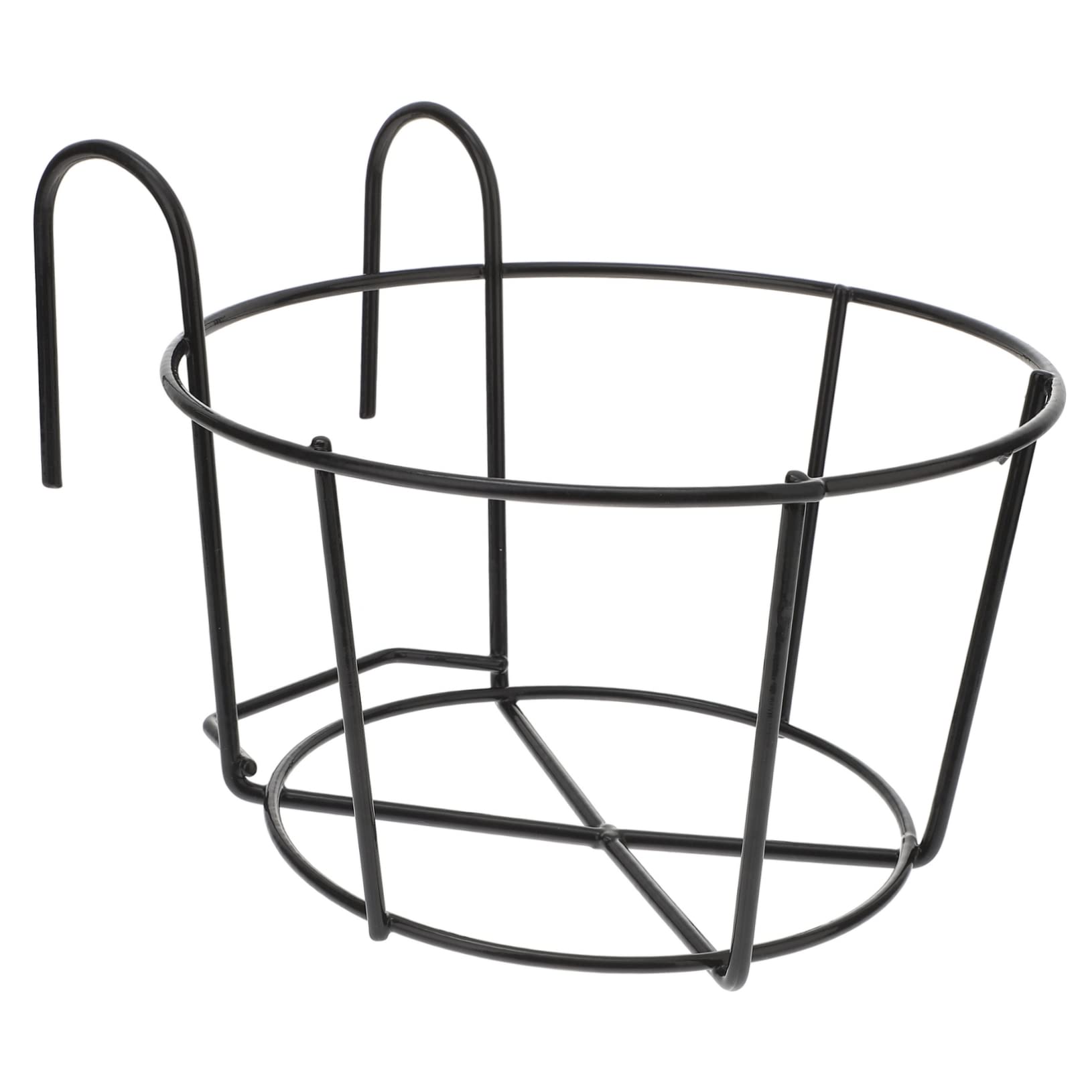 Mikikit 1 Pc Flower Pot Stand Planter for Indoor Plants Indoor Plant Hangers Botanical Decor Hanger Railing Planter Hanging Pot Rack Garden Railing Flowerpot Holder Mounted Rack Iron Brown