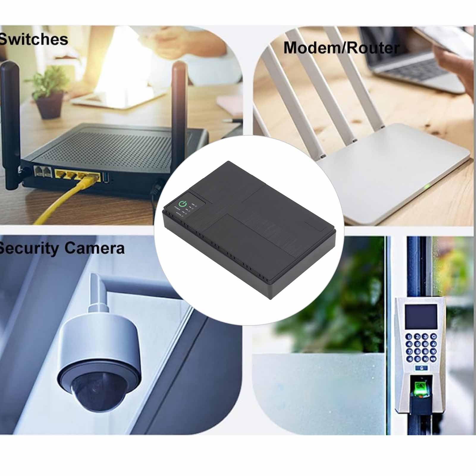 Mini UPS Batterie de Secours, 10400mAh 18Wh Alimentation sans Interruption avec DC 12V 9V 5V 2A Sortie pour Routeur sans Fil, Modem, Lumière LED, Caméra de sécurité, Smartphone