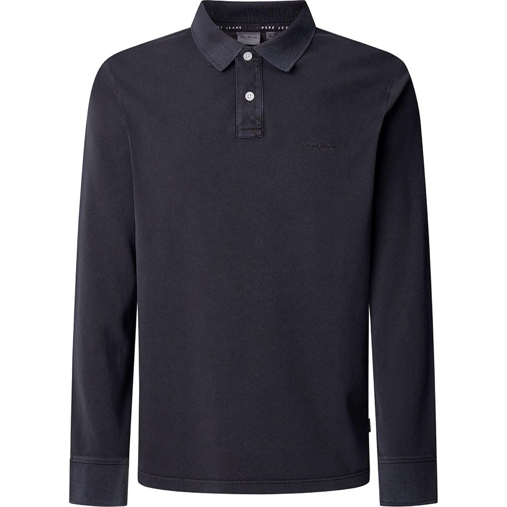 PEPE JEANS New Oliver GD LS Polo, Nero, L Uomo