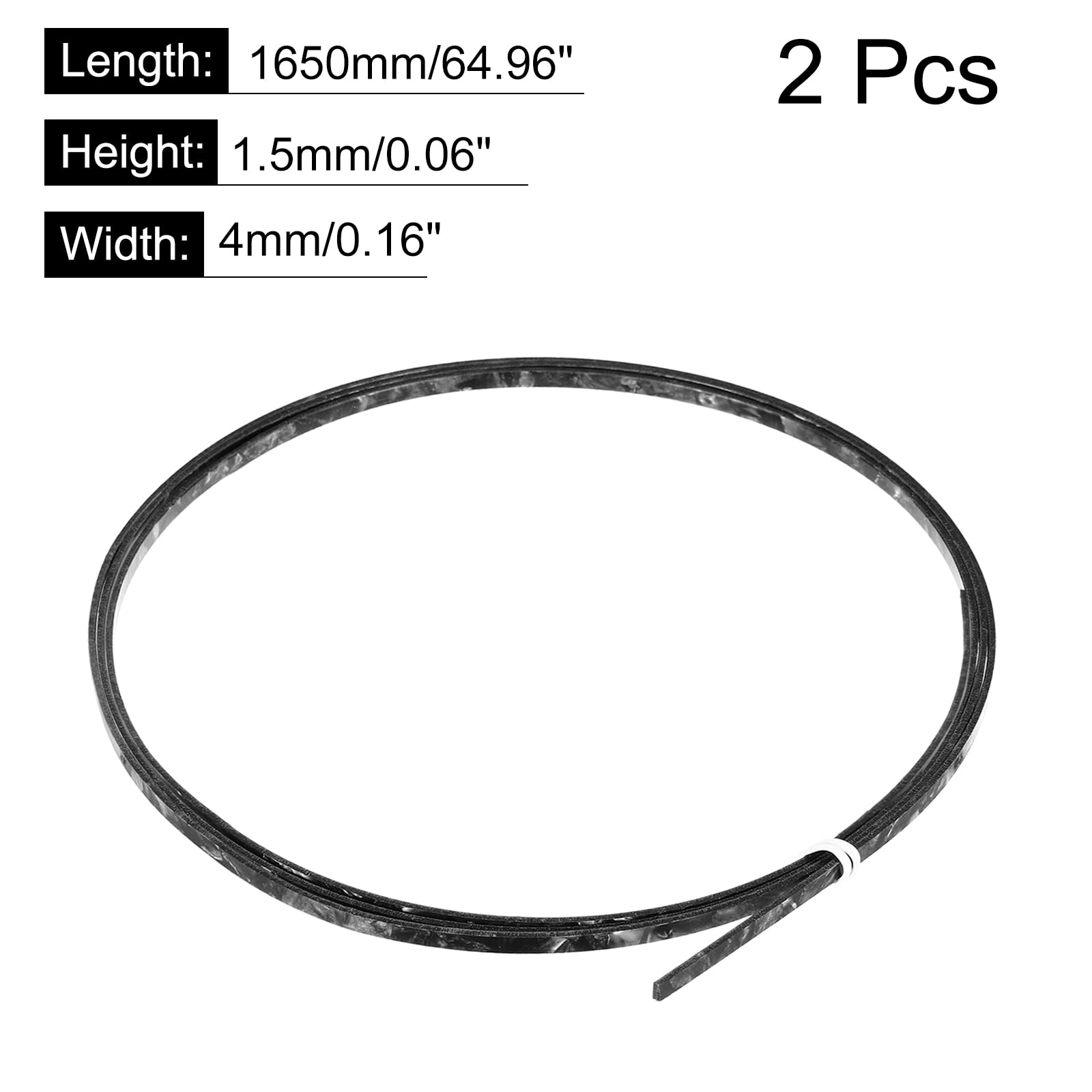 MECCANIXITY 2 Pcs Plastic Binding Purfling Strip 1650x4x1.5mm Guitar Binding Edge Trim for Acoustic Classical Guitar Parts Accessories Black