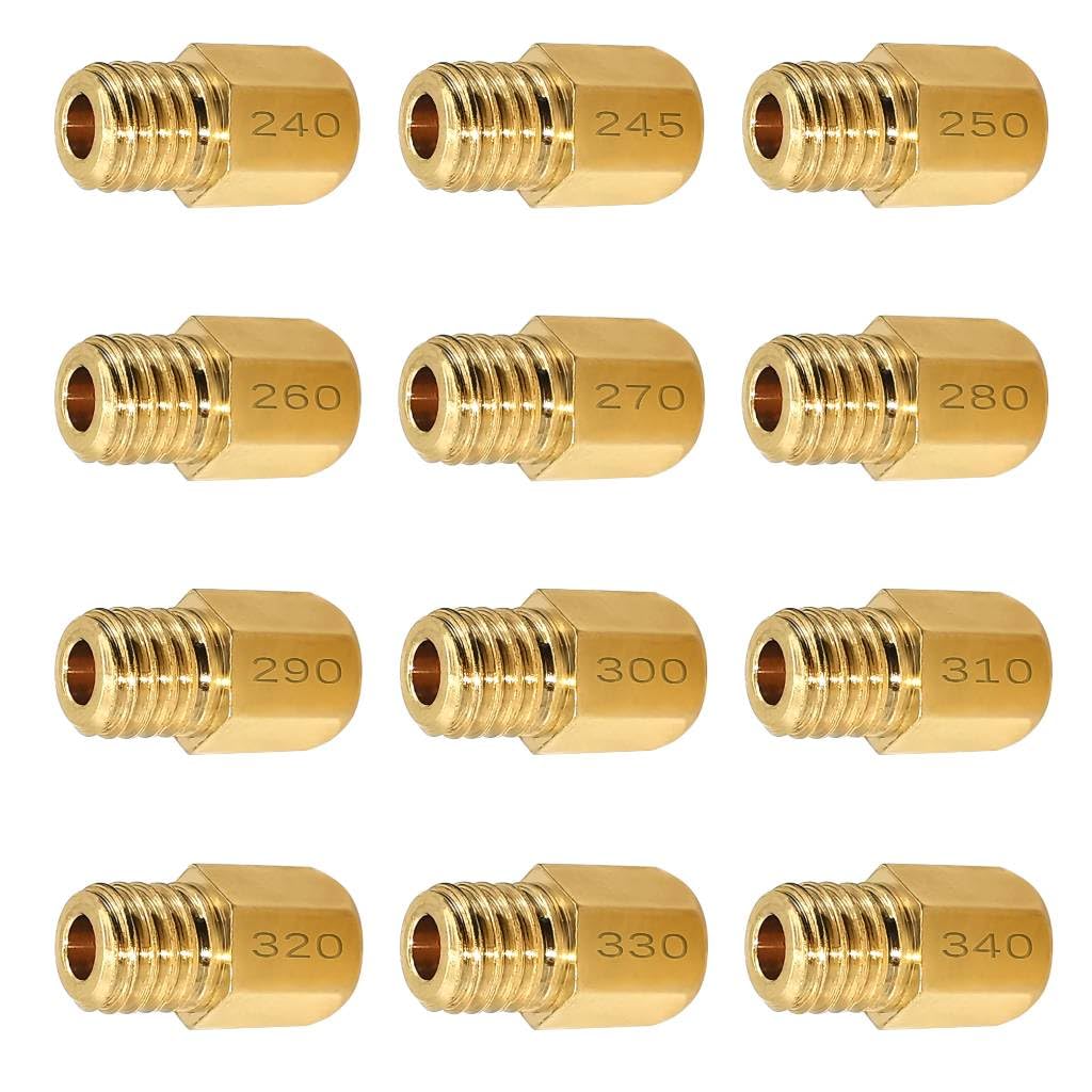 Strongthium 12PCS Large Hex VM4/042 240# ~ 340# Main Jet Kit