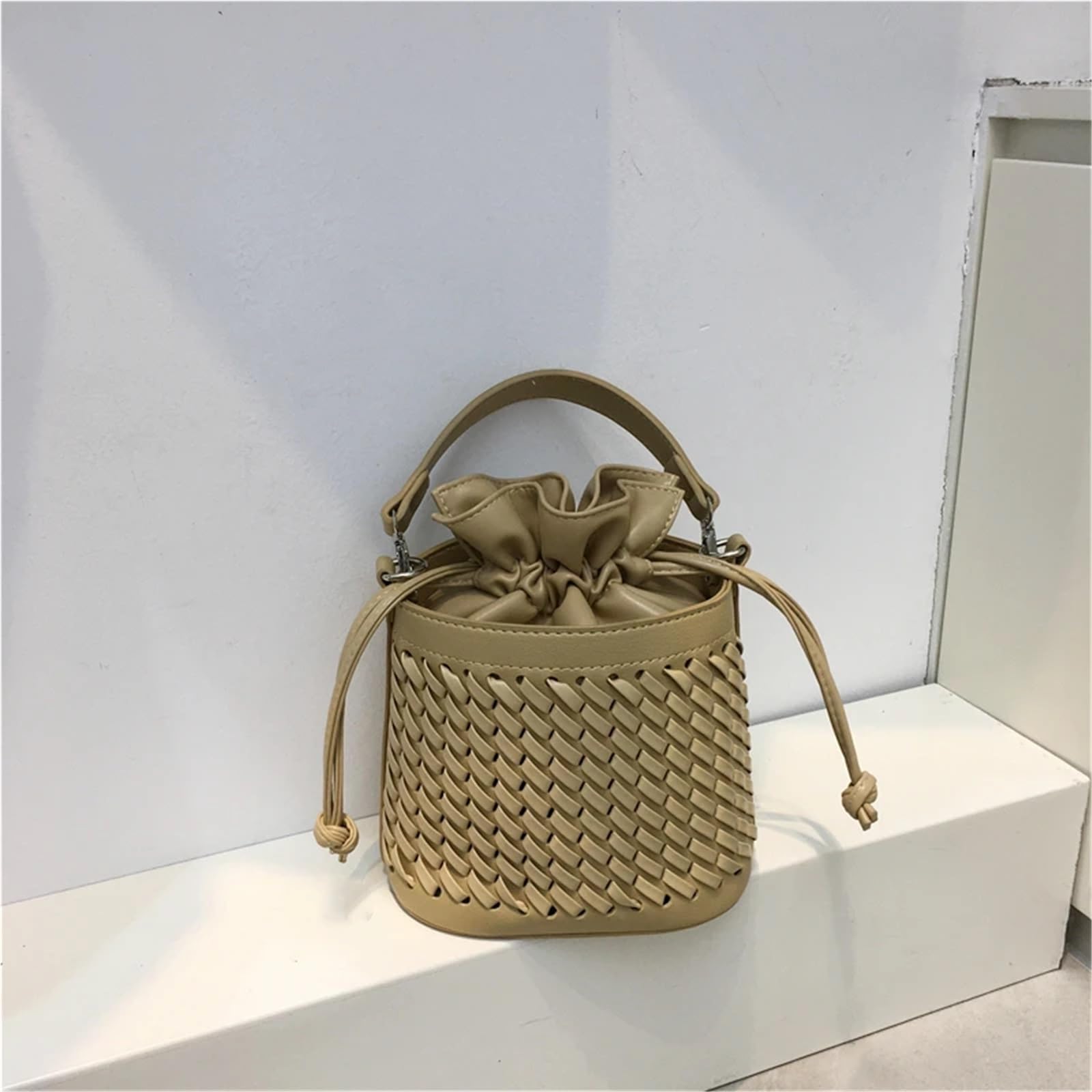 Bolso Crochet Bolso bandolera for mujer, bolso de hombro tejido hueco, bolso de verano, informal, con interior de tela for compras