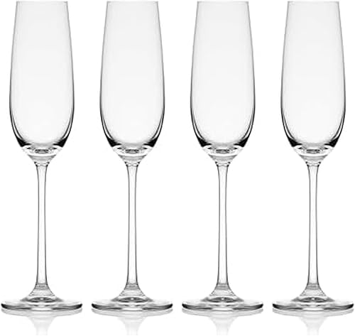 Mikasa Lana - Copas de champán (4 unidades, 8.25 onzas), transparentes