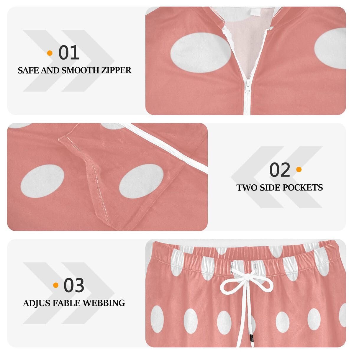 Conjunto deportivo de 2 piezas para mujer, diseño de lunares abstractos, manga larga, con lunares