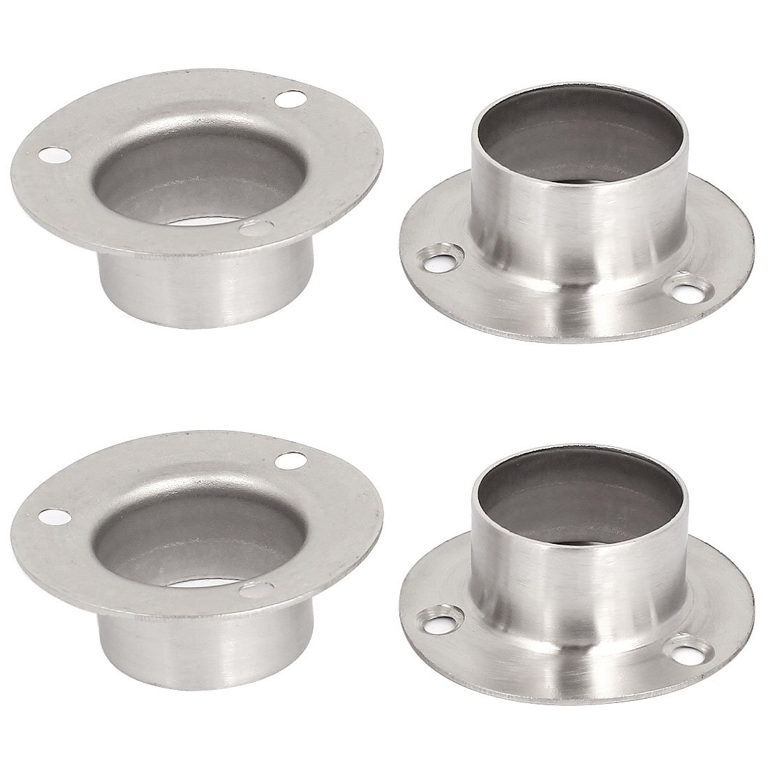 Uxcell Silver Tone Sourcingmap 4Pcs Wardrobe Hanging Rail Rod End Support Bracket For 32Mm Dia Tube