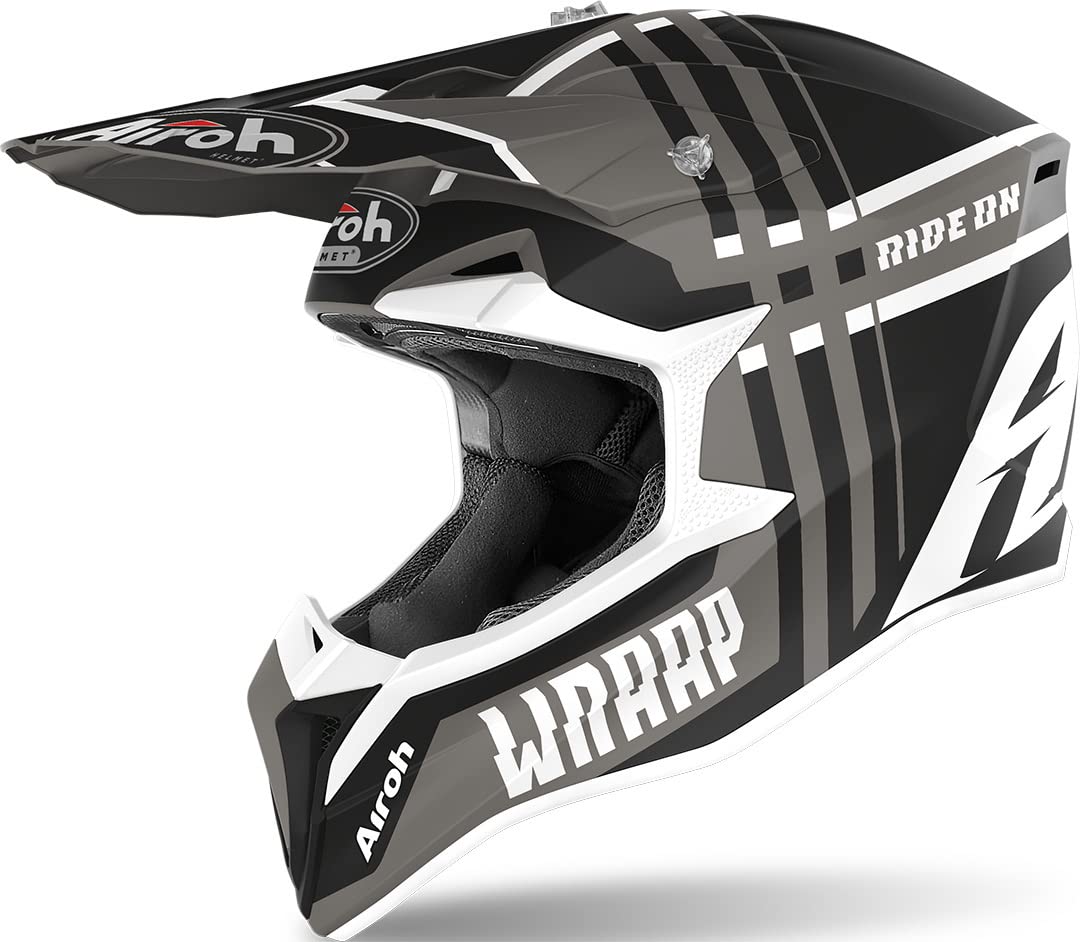 (Xs, /Grey) Airoh Off Road Wraap Broken Matt Anthracite / Black 8029243300038