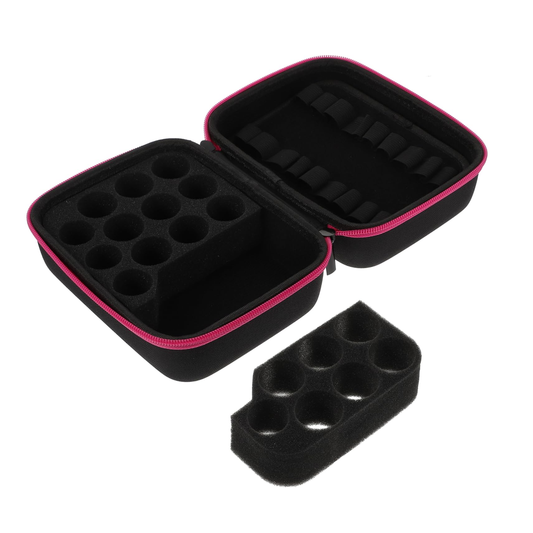 Healeved 1Pc Essential Oil Carrying Case Compartment Travel Bag for Bottles Shockproof Storage Organizer Rosy Durable Compact Design for Essential Oil Lovers