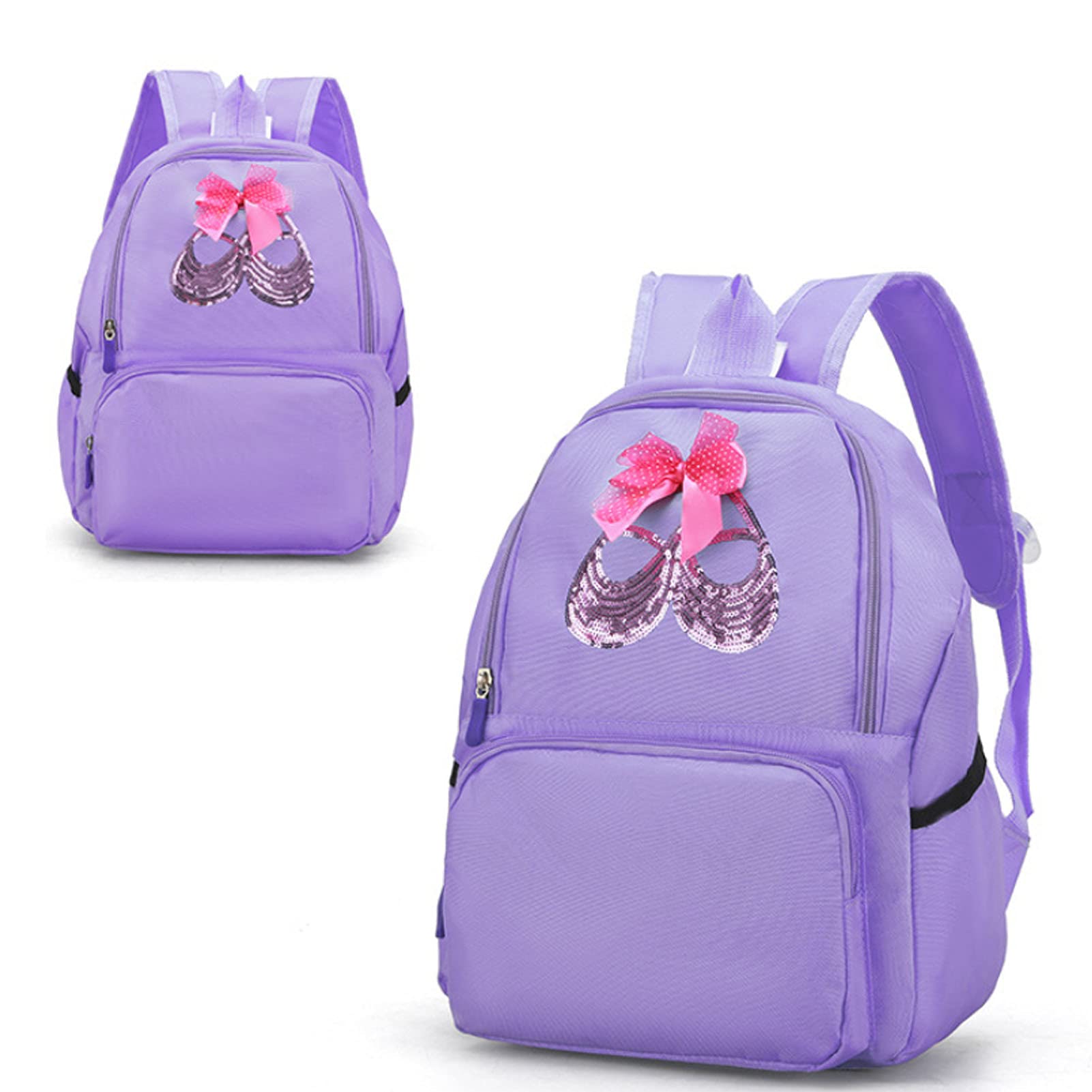 Yitengteng Ballet Dance Backpack for Little Girls - Ballerina Bag for Toddlers - Gymnastics & Yoga Storage Bag (Purple)