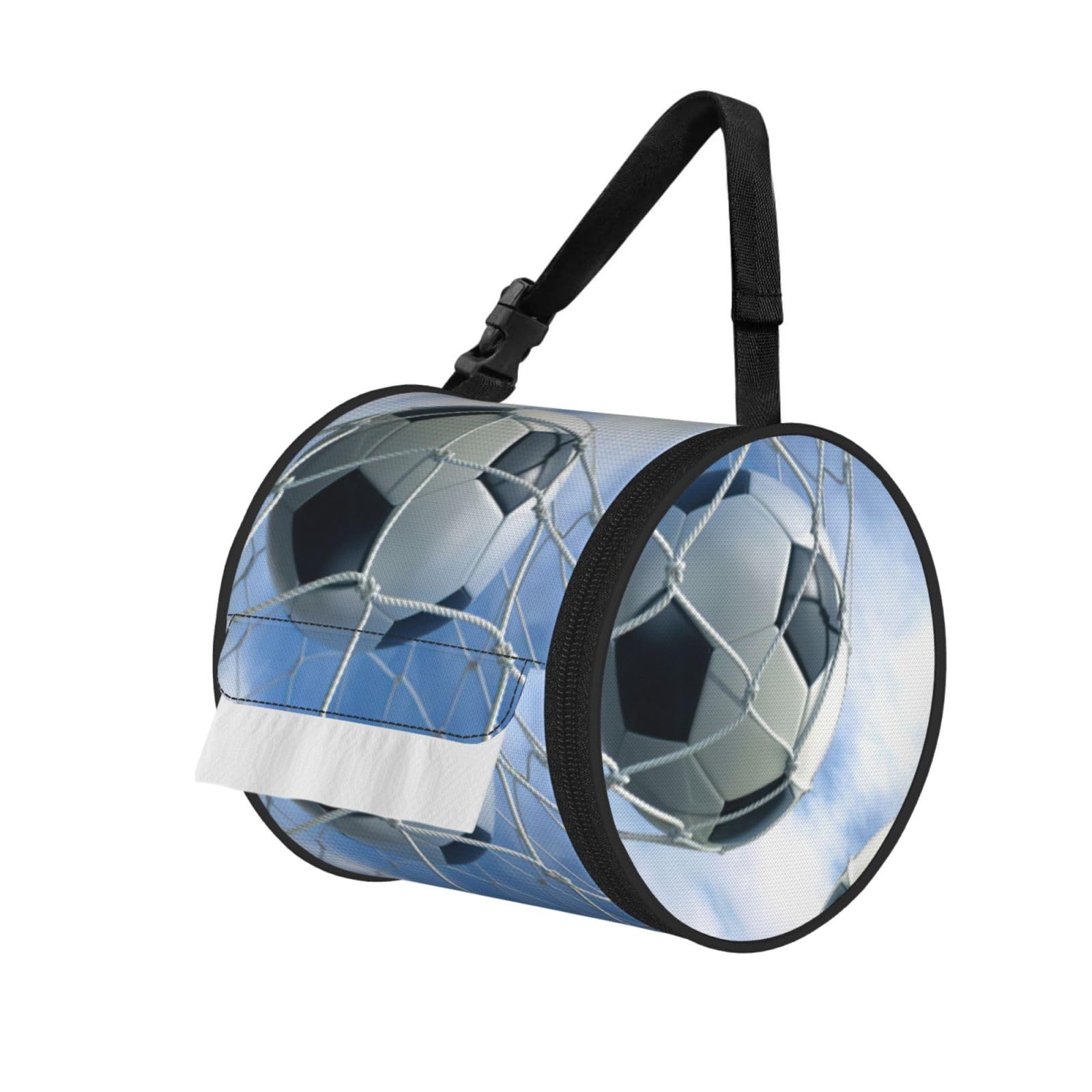 Soccer Print Fashion Tissues Organizer Box, Hanging Tissue Holder For Purse Coins For Car Office Daily Outing